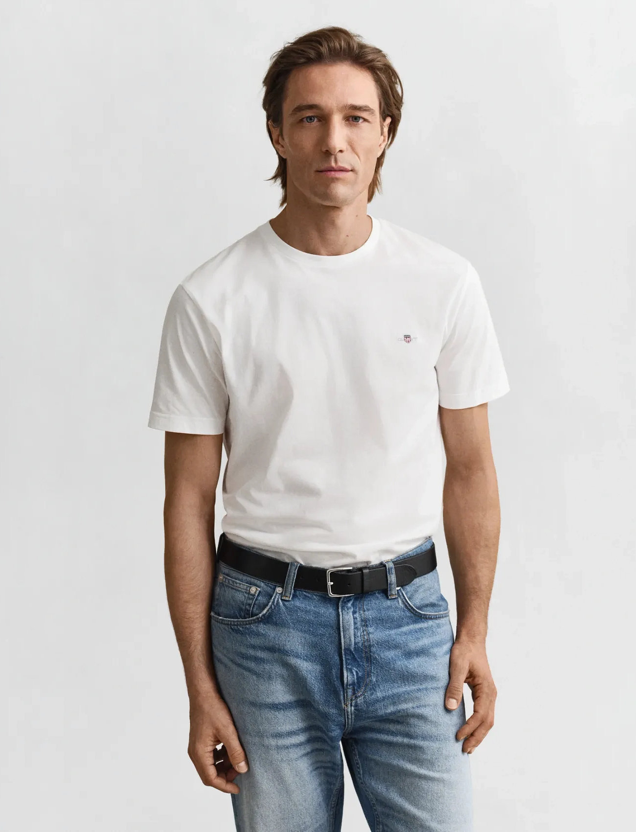 GANT Graphic T-Shirt, L, White, T-Shirts > Kortærmede, Herre