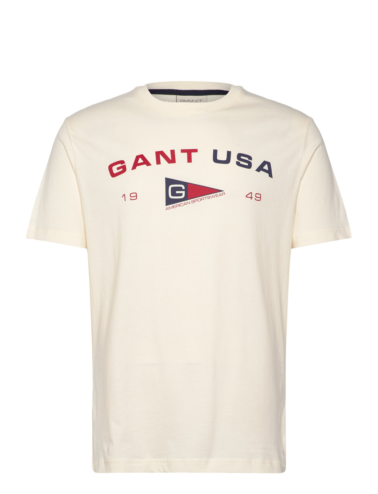 GANT Graphic Ss T-Shirt Cream - M - Herren