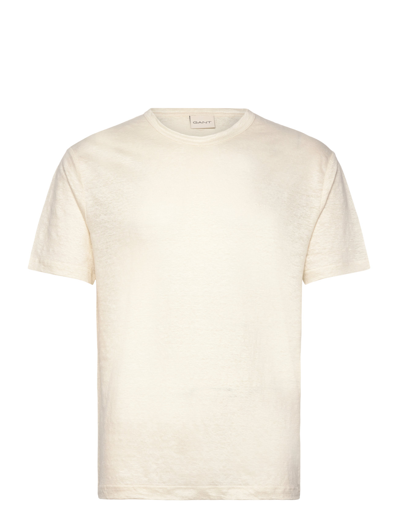 GANT Linen Ss T-Shirt Cream - XL - Herren