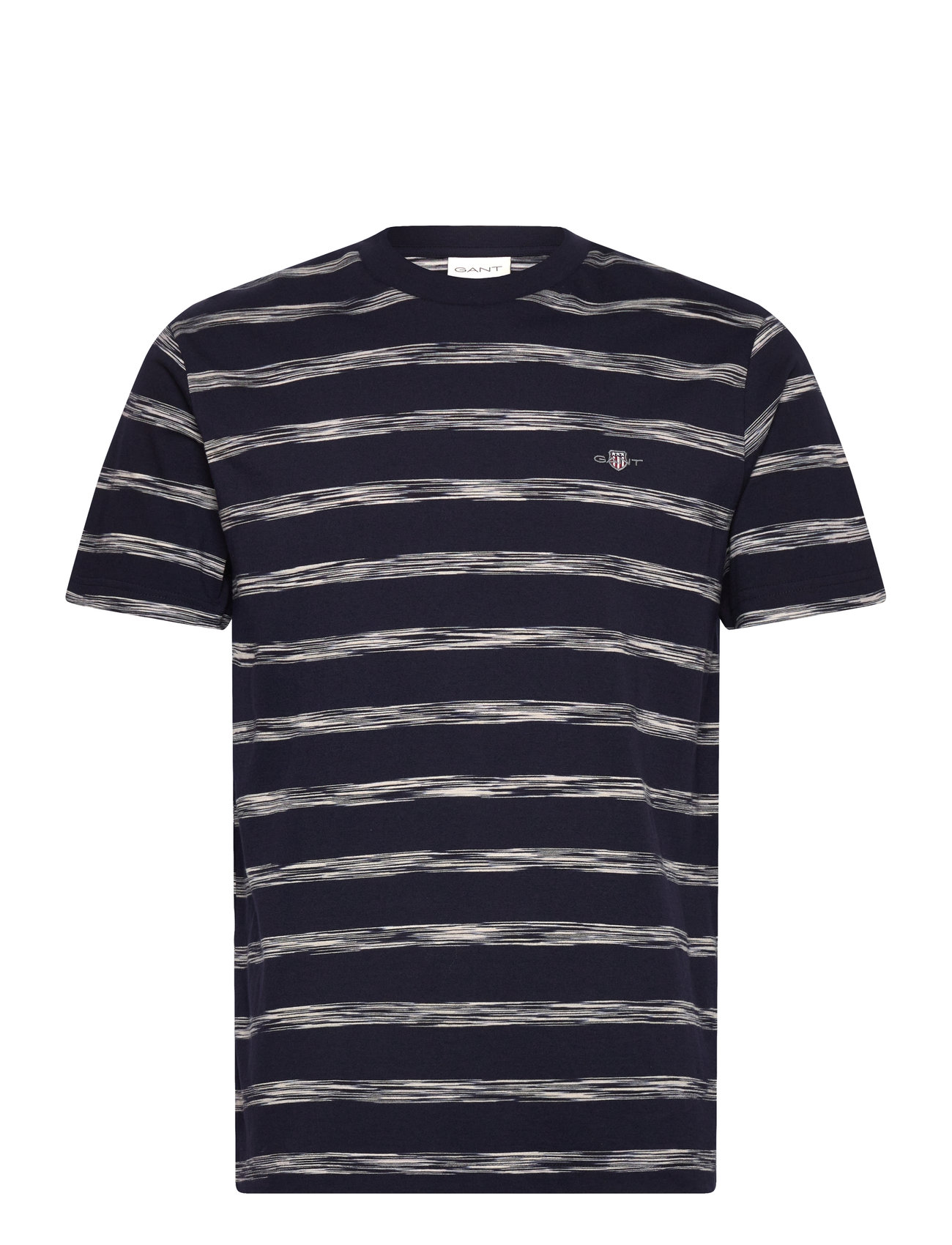 GANT Striped Ss T-Shirt, S, Navy, T-Shirts > Kortærmede, Herre