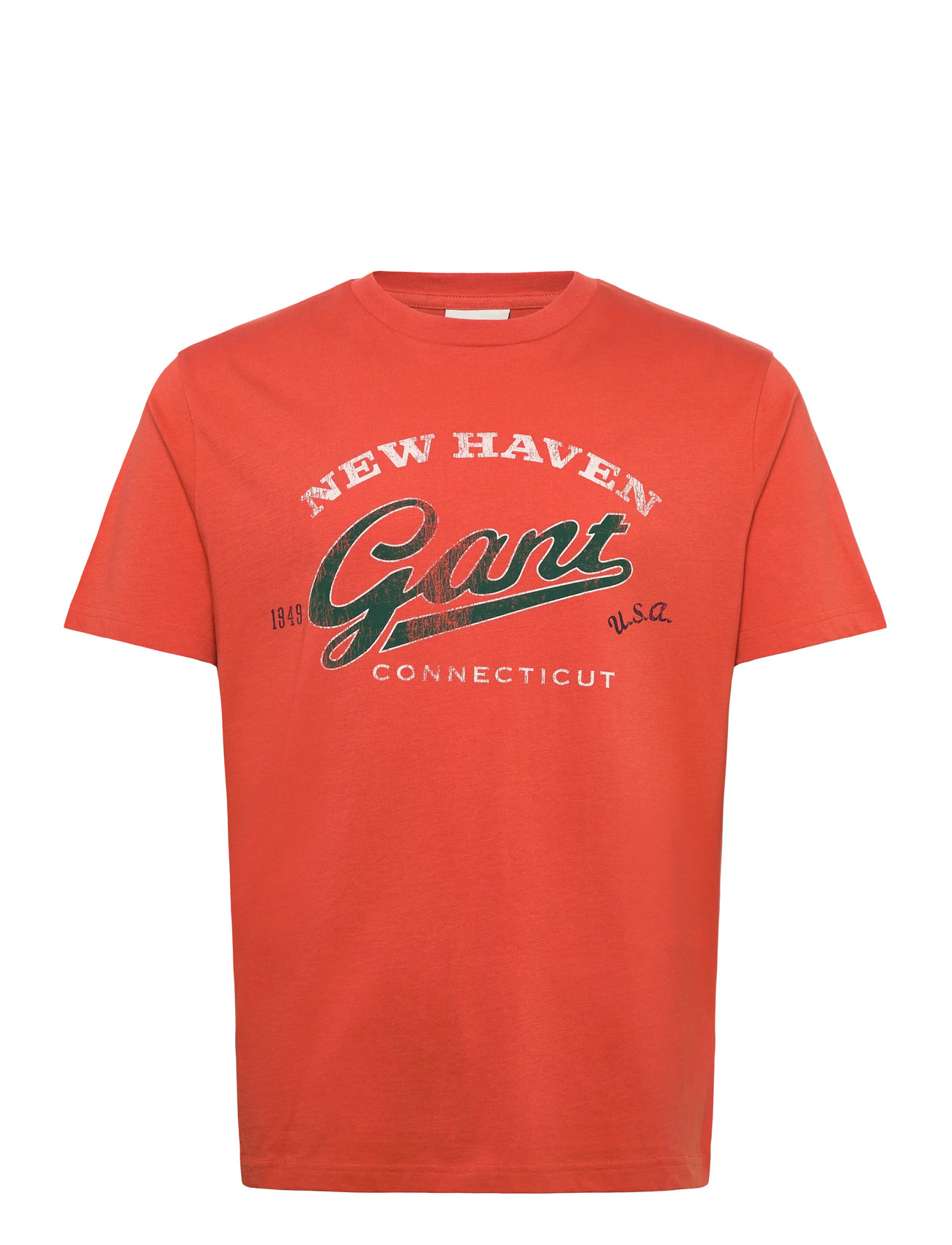 GANT Graphic Ss T-Shirt, L, Orange, T-Shirts > Kortærmede, Herre
