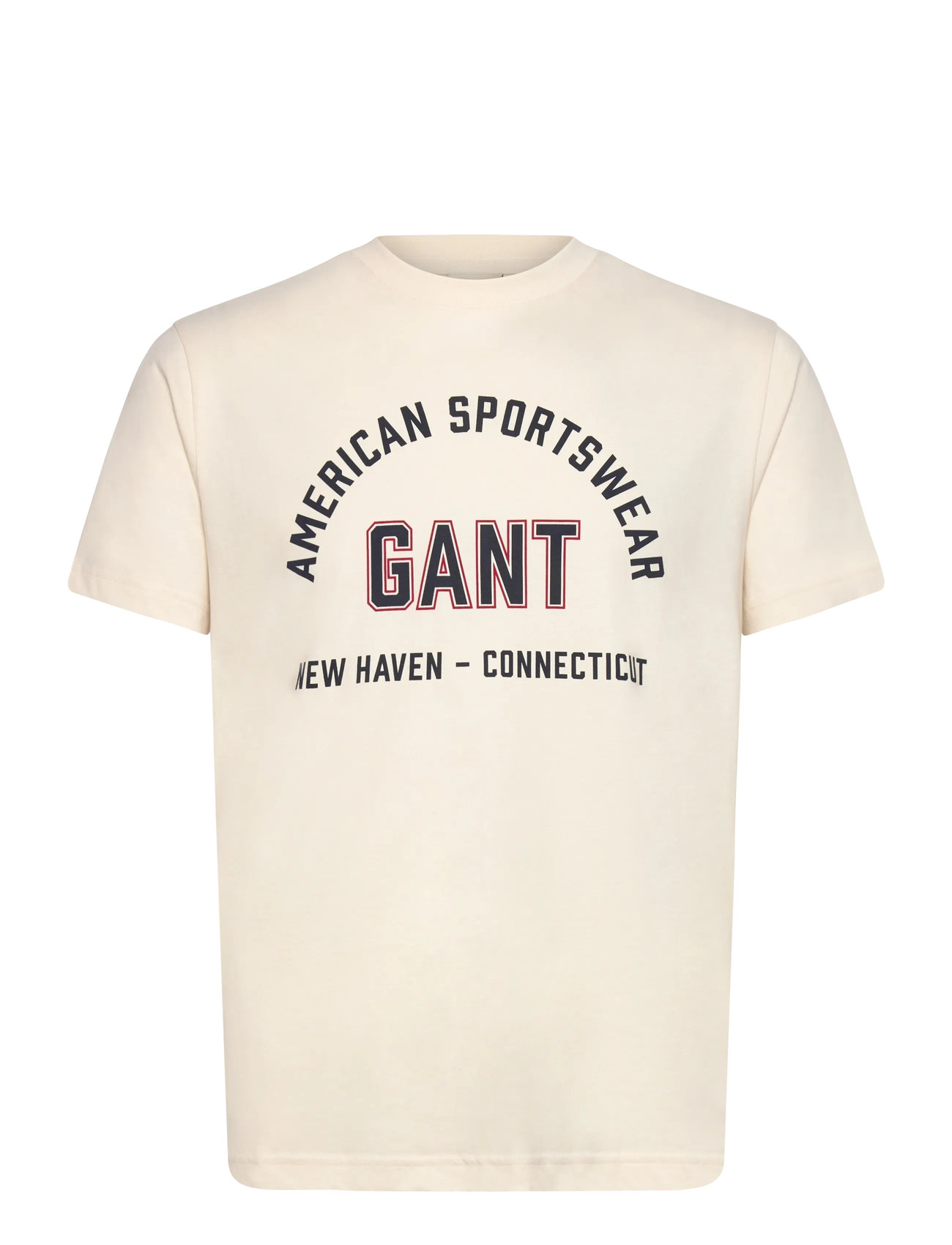 GANT Printed Graphic Ss T-Shirt Cream - L - Herren