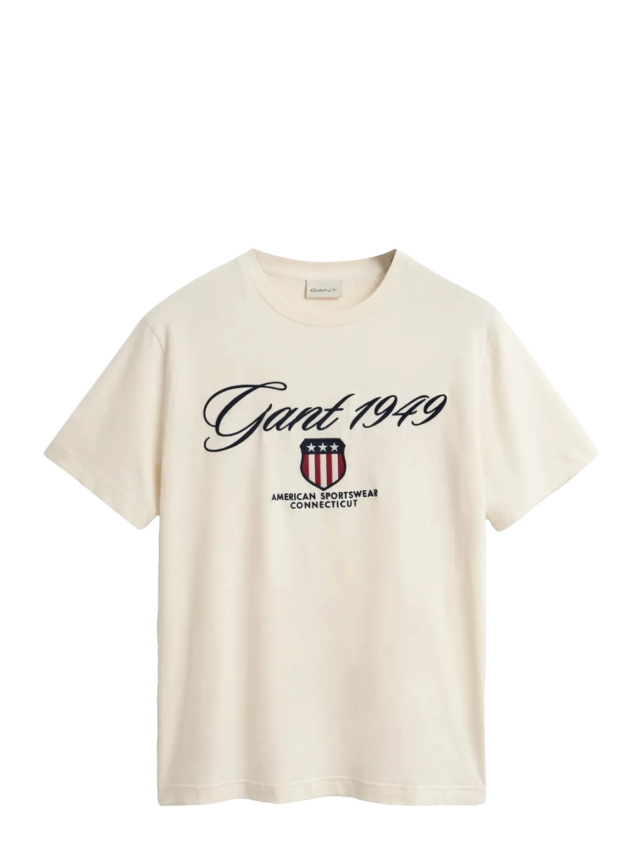 GANT Graphic Ss T-Shirt Cream - M - Herren
