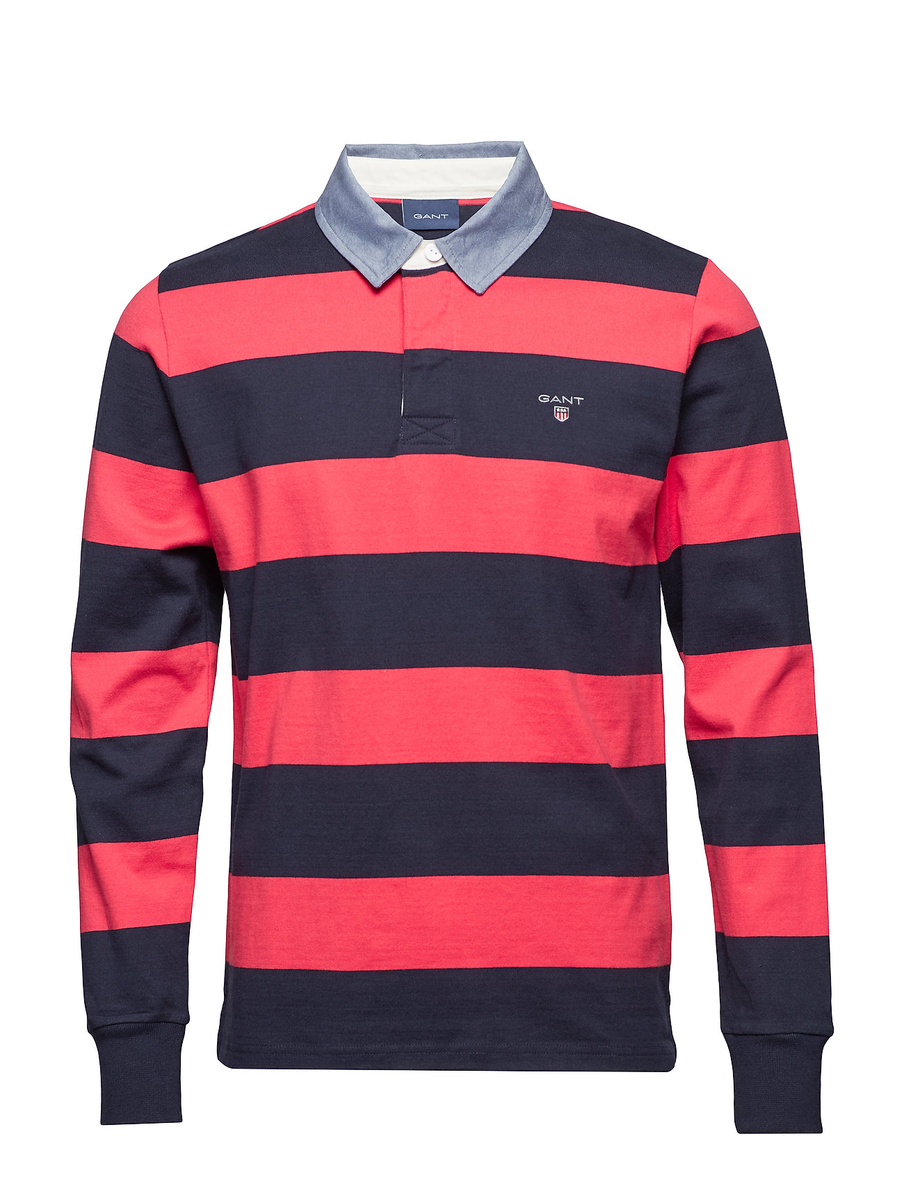 Original Barstripe Heavy Rugger Poloshirt Polo Lange Mouwen Rood Gant gant kopen in de aanbieding