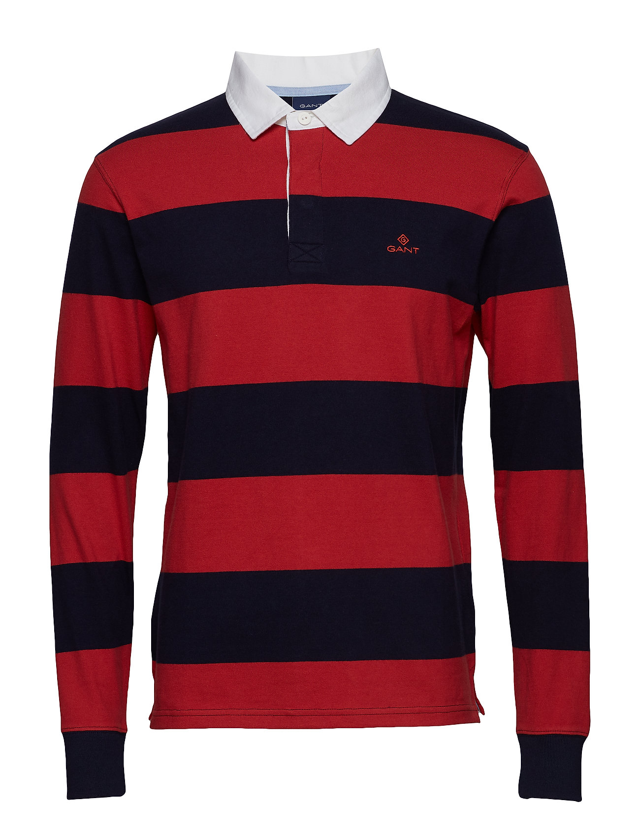 O1 Barstripe Ls Rugger Poloshirt Polo Lange Mouwen Rood Gant gant kopen in de aanbieding