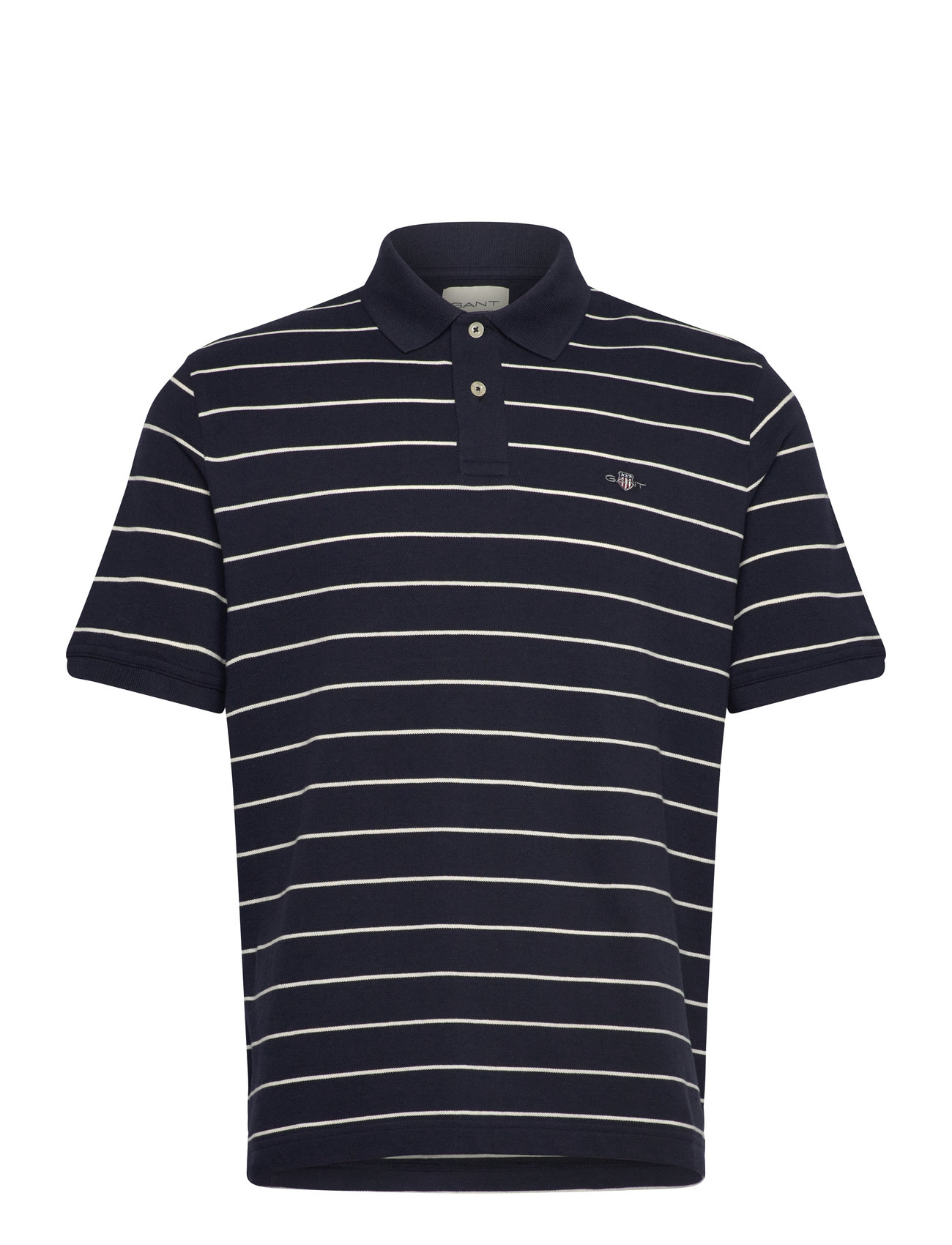 GANT Striped Ss Polo, 3XL, Navy, Poloer > Kortærmede, Herre