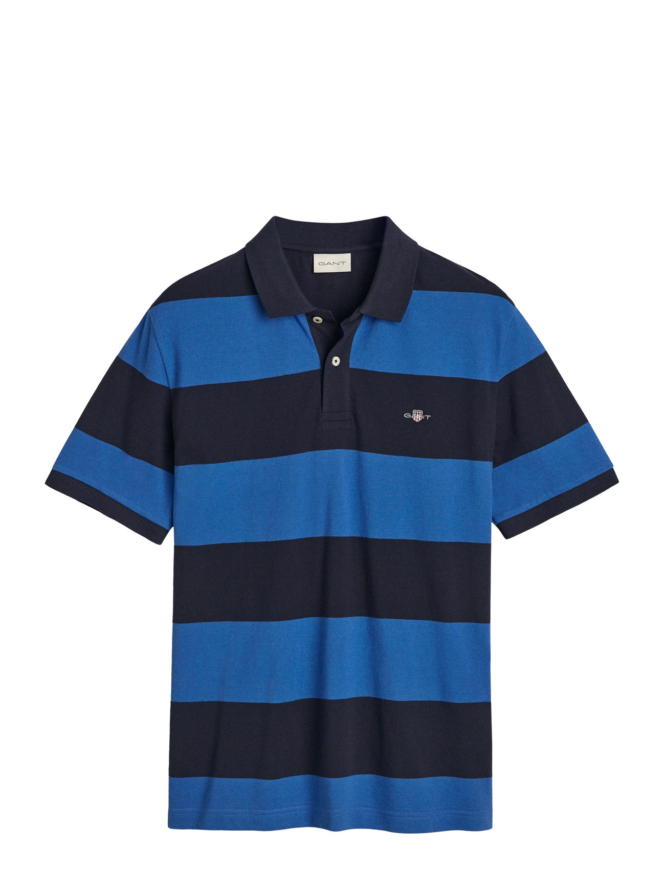 GANT Block Stripe Polo Blau - L - Herren