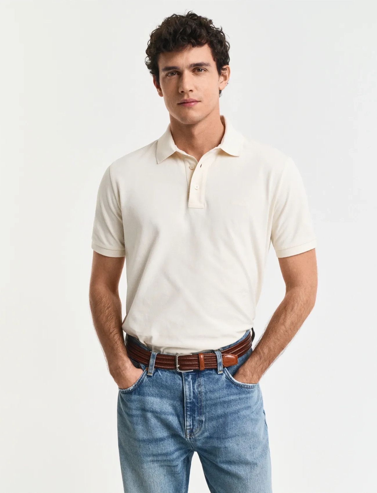 GANT Sunfaded Ss Polo, XL, Cream, Poloer > Kortærmede, Herre