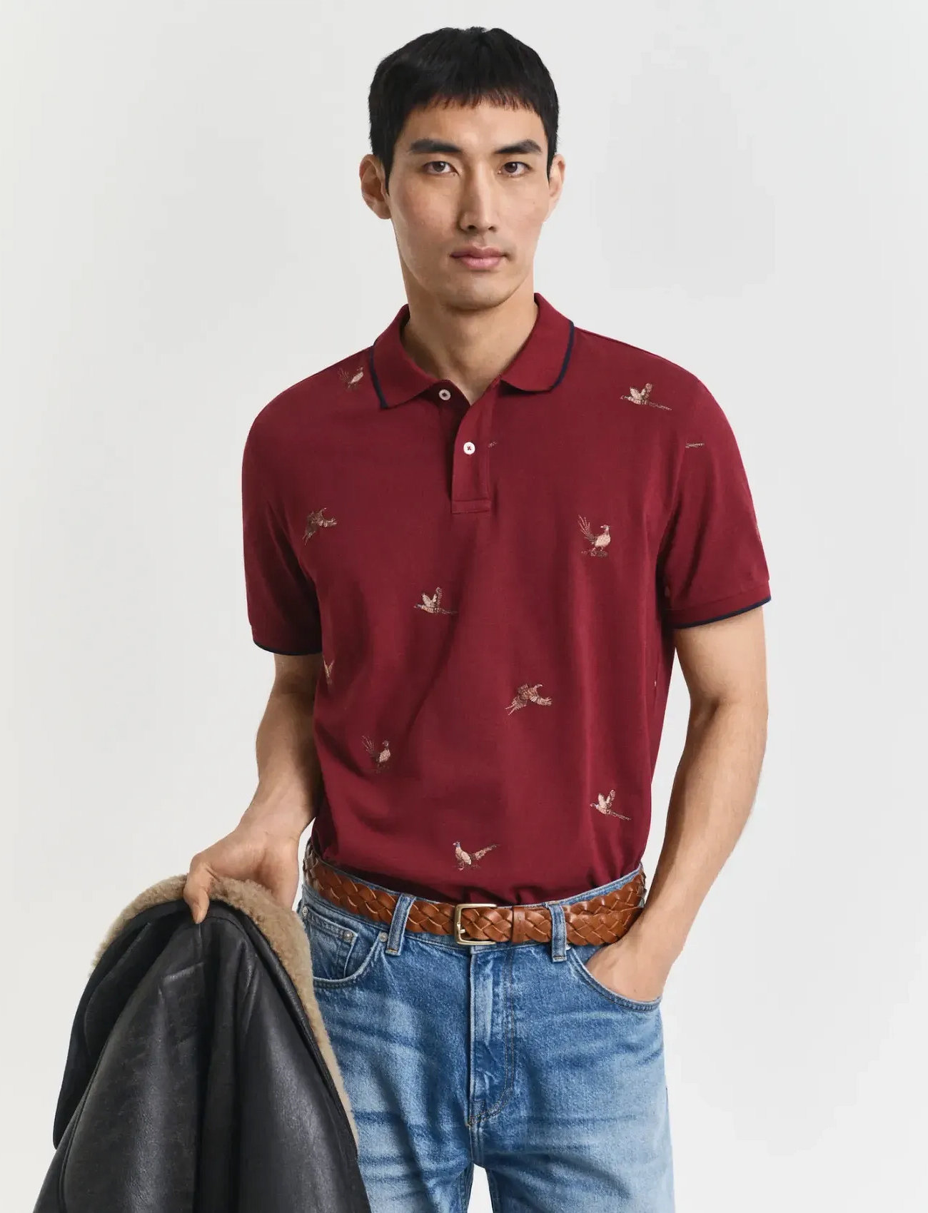 GANT Embroidered Ss Polo, 3XL, Red, Poloer > Kortærmede, Herre