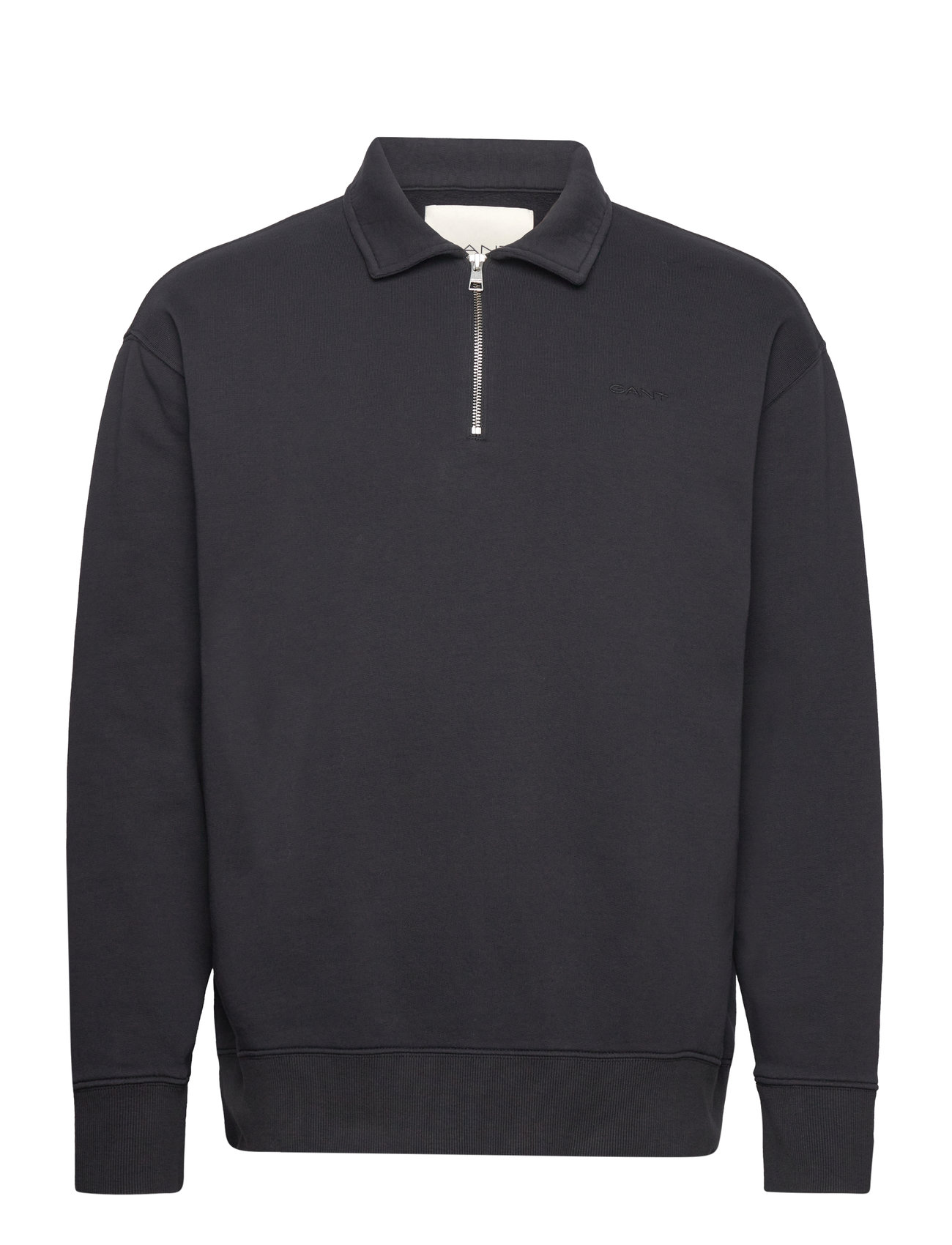 Logo Half Zip Tops Sweatshirts & Hoodies Sweatshirts Black GANT