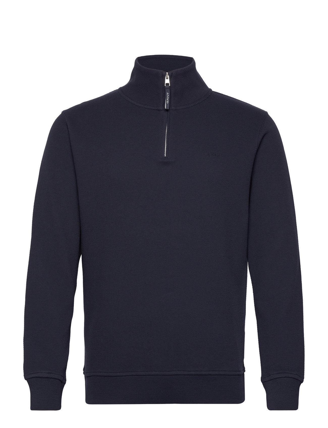 Waffle Texture Half Zip Tops Sweatshirts & Hoodies Sweatshirts Navy GANT