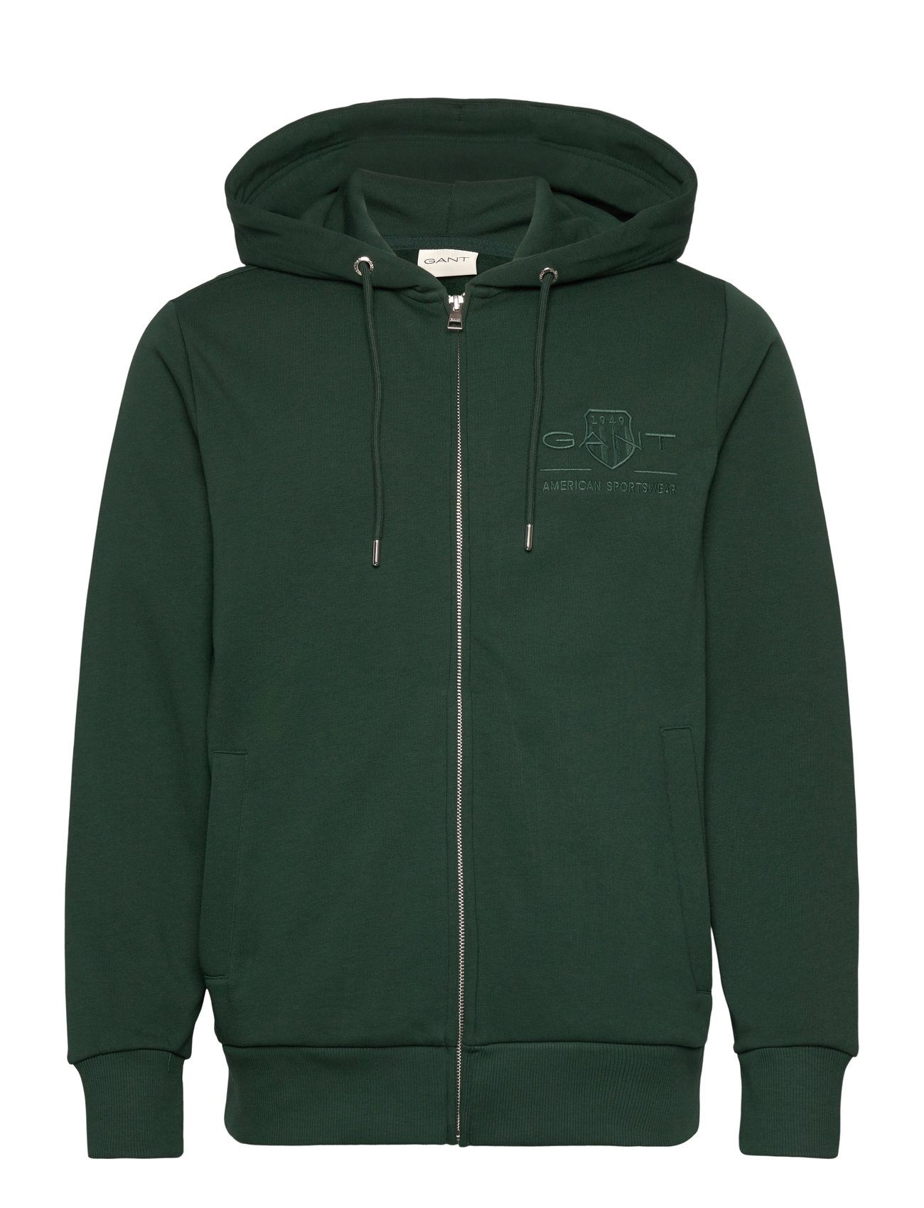 Reg Tonal Shield Full Zip Hoodie Green GANT