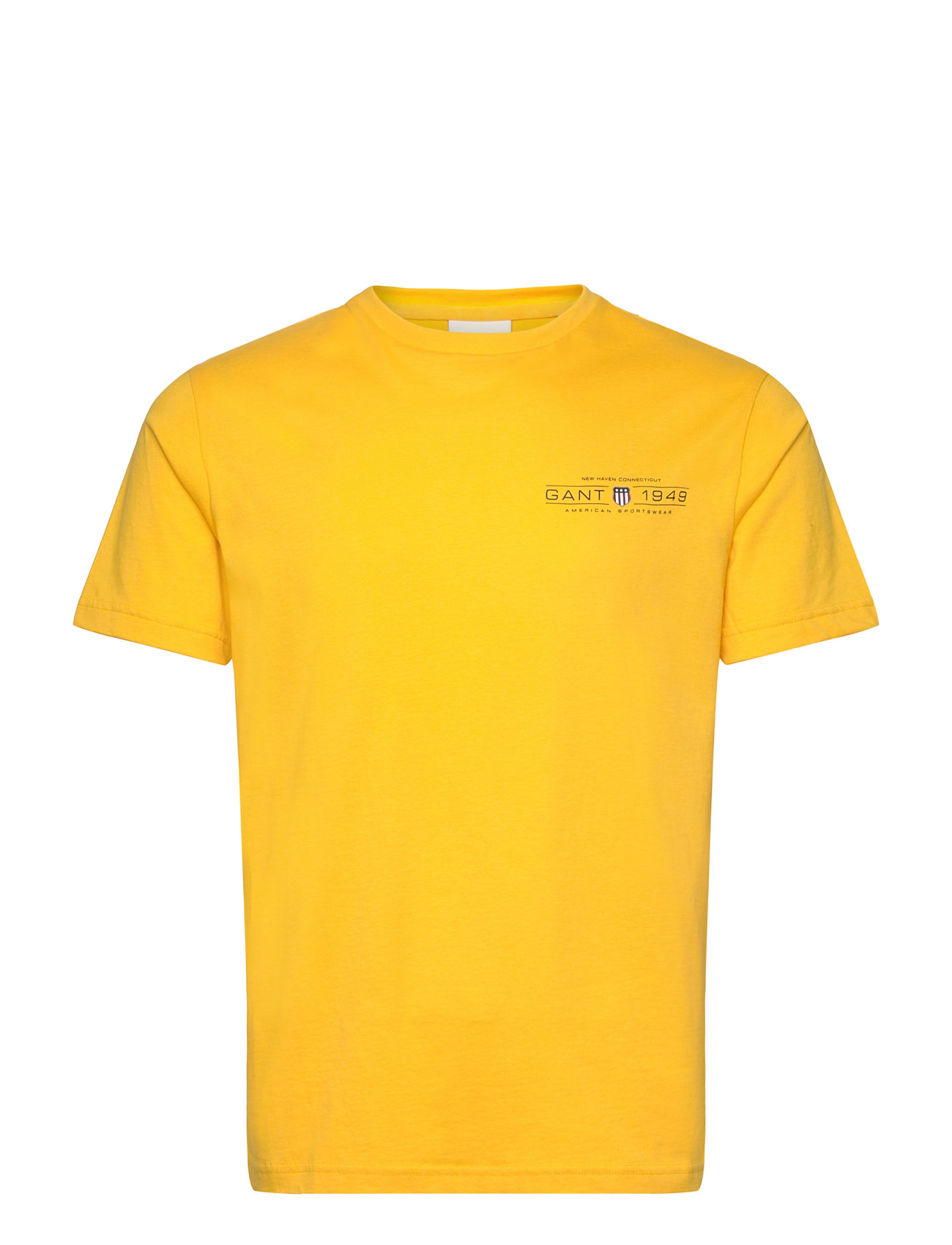 GANT Printed Graphic Ss T-Shirt, S, Yellow, T-shirts - Short-sleeved, Herre