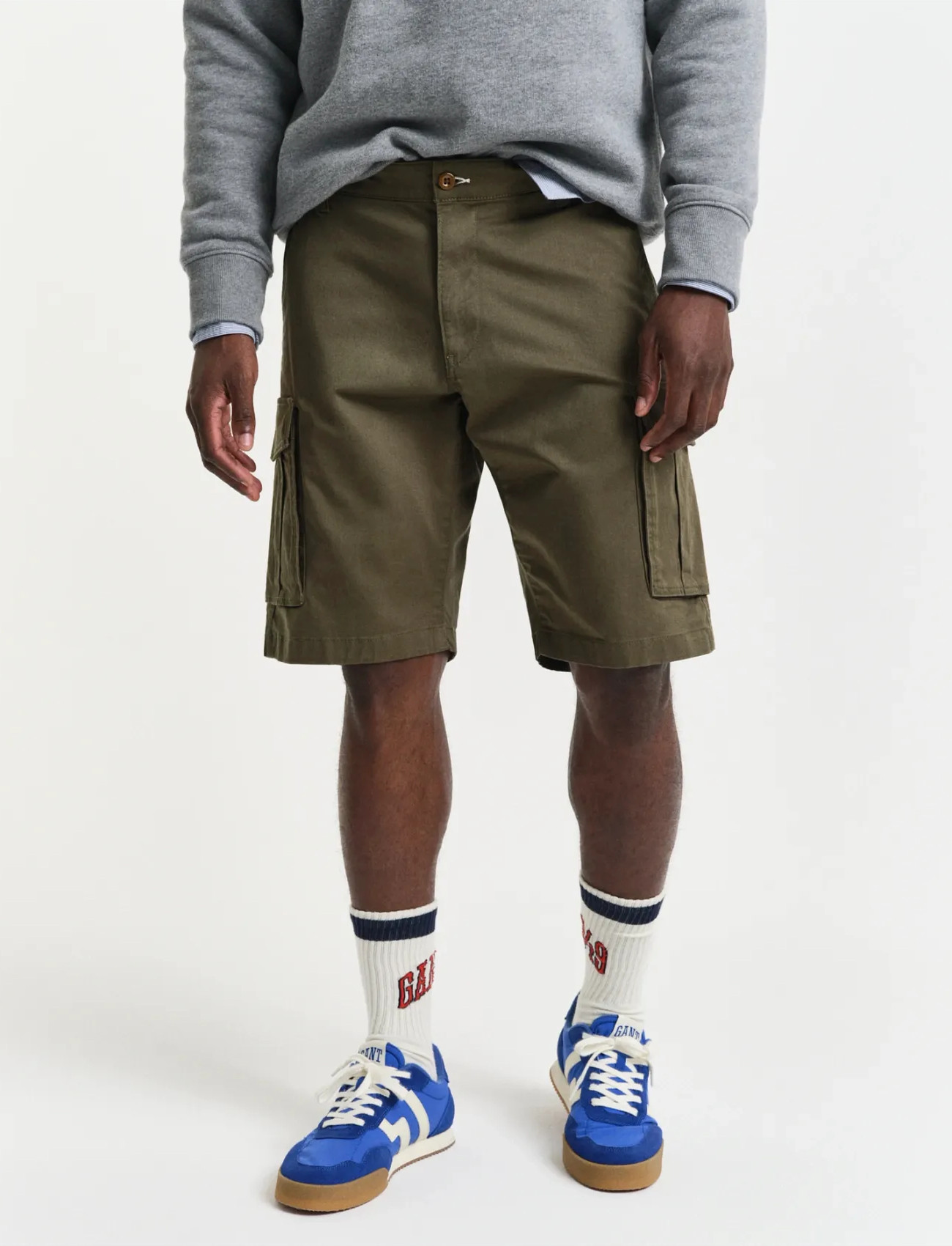 GANT Relaxed Twill Cargo Shorts, 30, Green, Shorts > Cargo Shorts, Herre