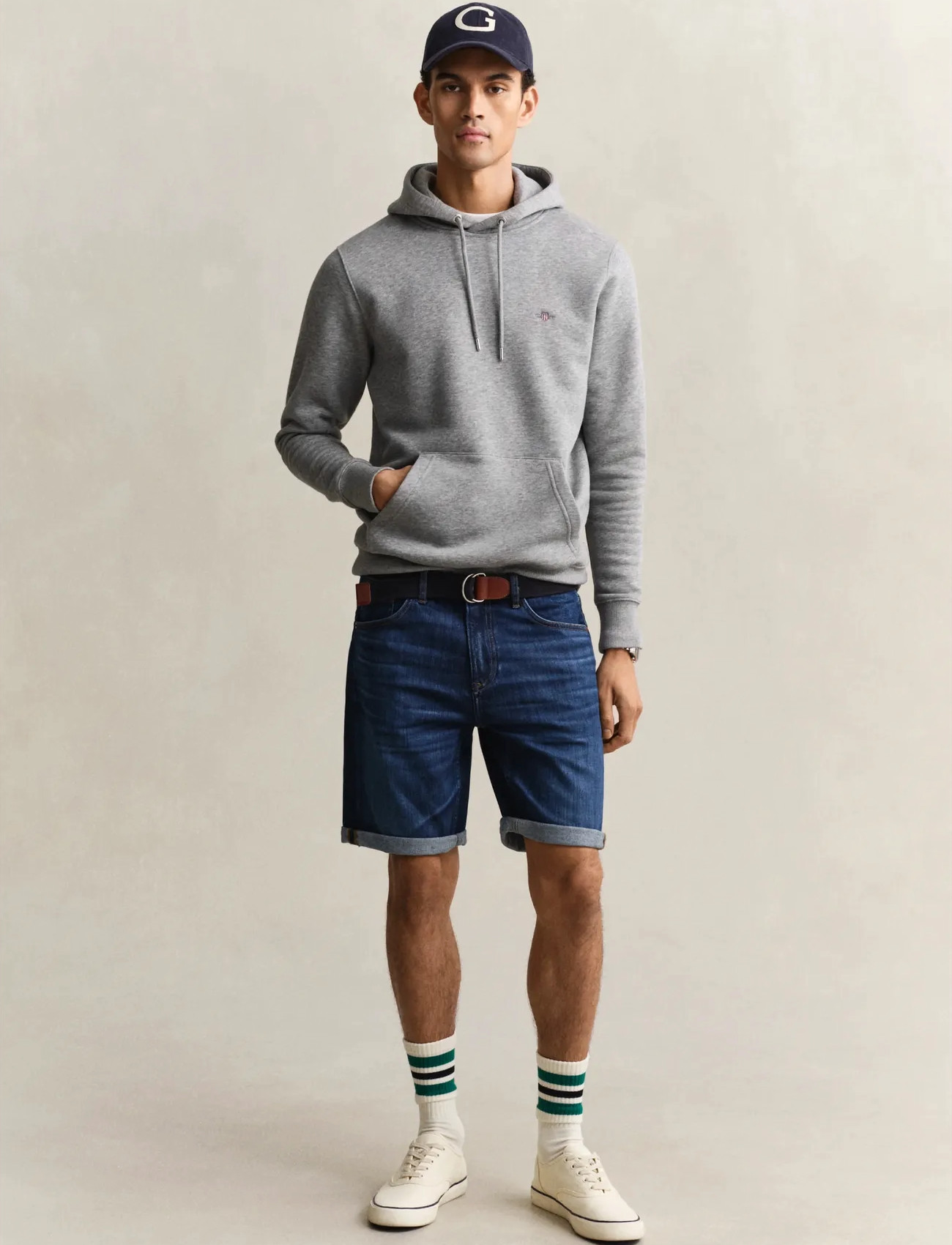 GANT Reg Gant Jeans Shorts, 34, Navy, Shorts > Denim Shorts, Herre