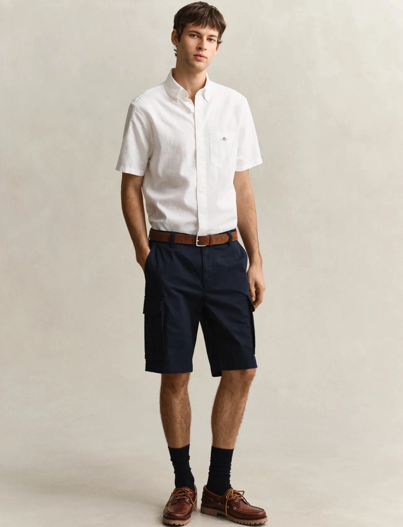 GANT Reg Classic Cargo Shorts, 34, Navy, Shorts > Cargo Shorts, Herre