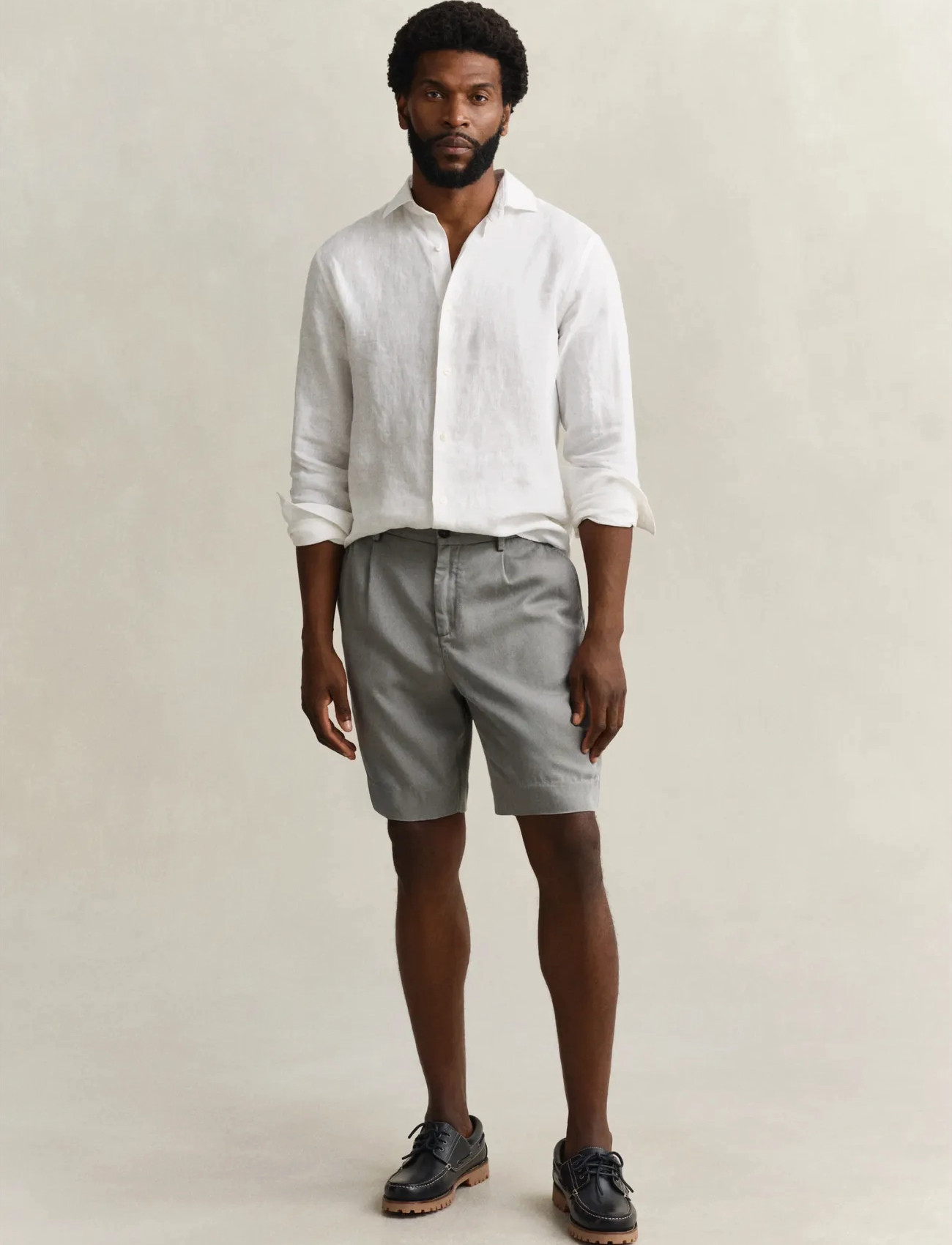 GANT Reg Lyocell Shorts, 29, Grey, Shorts > Afslappede Shorts, Herre