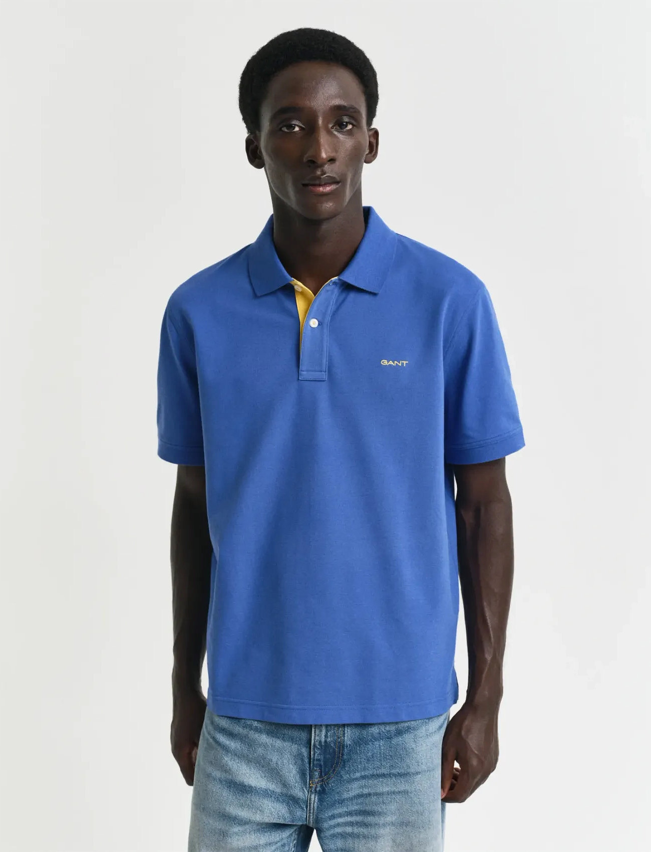 GANT Contrast Polo Shirt, XL, Blue, Poloer > Kortærmede, Herre
