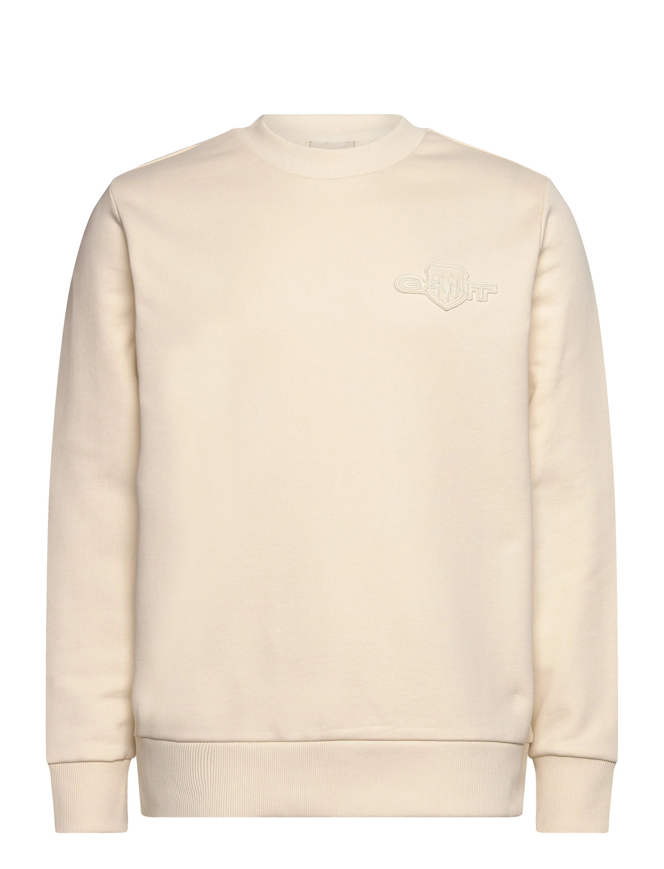 GANT Reg Tonal Shield C-Neck Sweat Cream - M - Herren