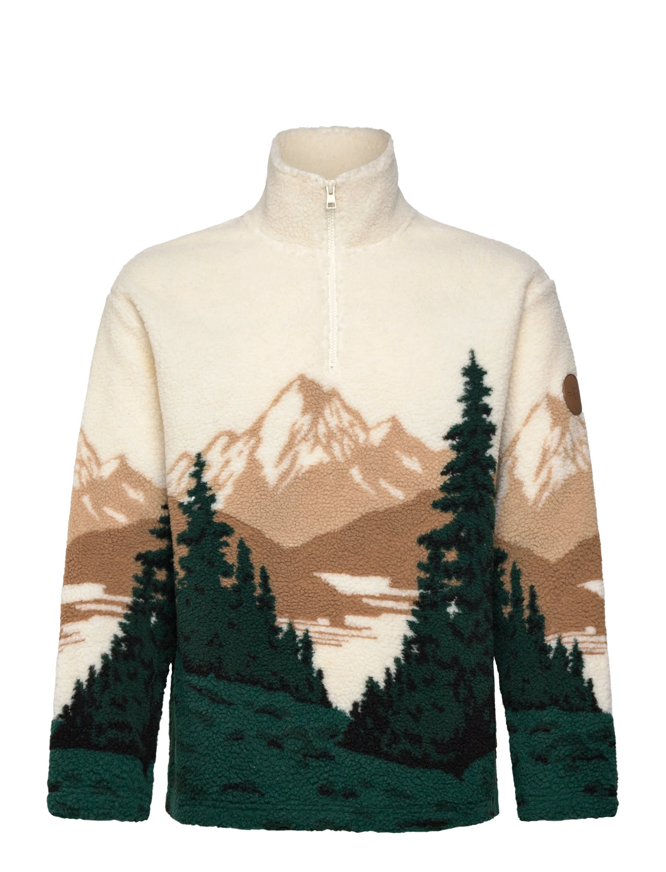 GANT Jacquard Fleece, L, Cream, Sweatshirts & Hoodies > Fleeces, Herre