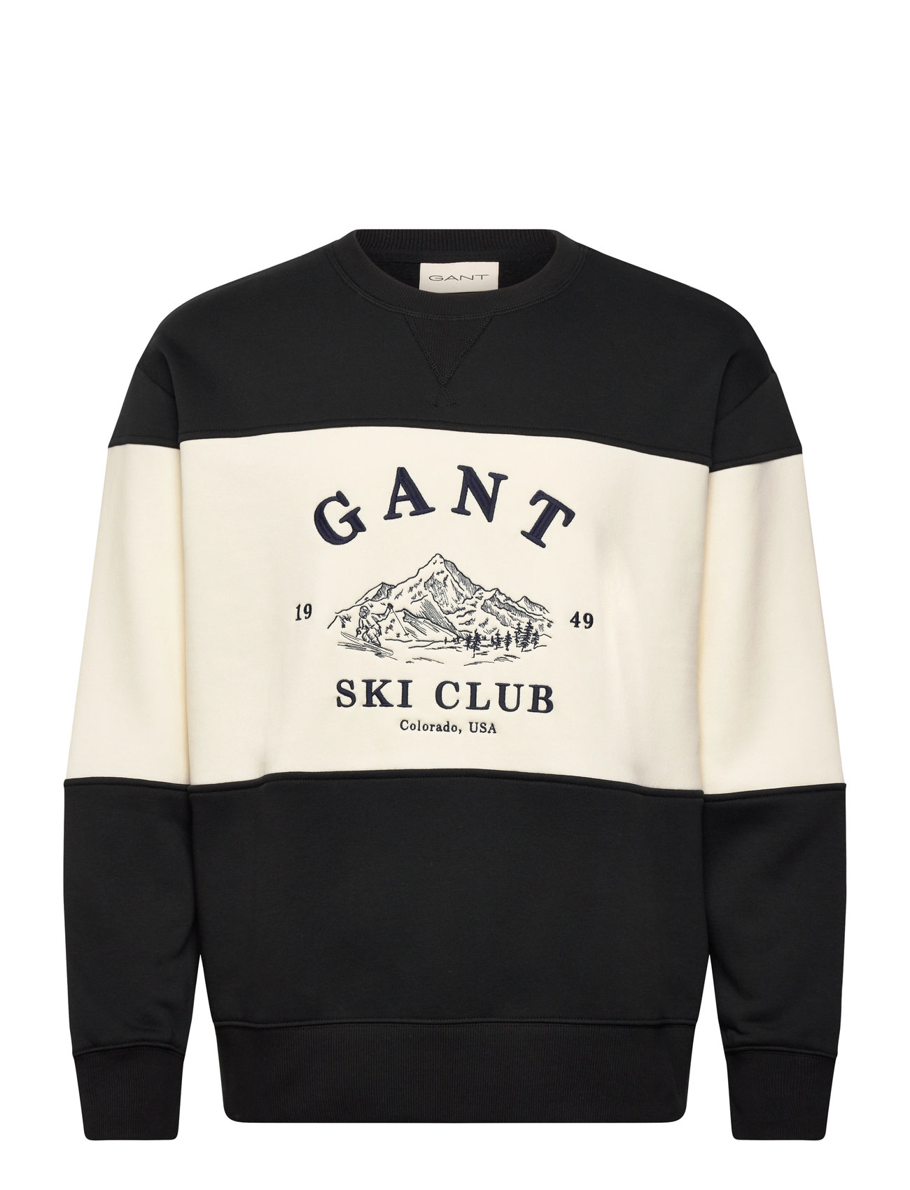 GANT Blocked Bestickt Sweat Schwarz - XL - Herren