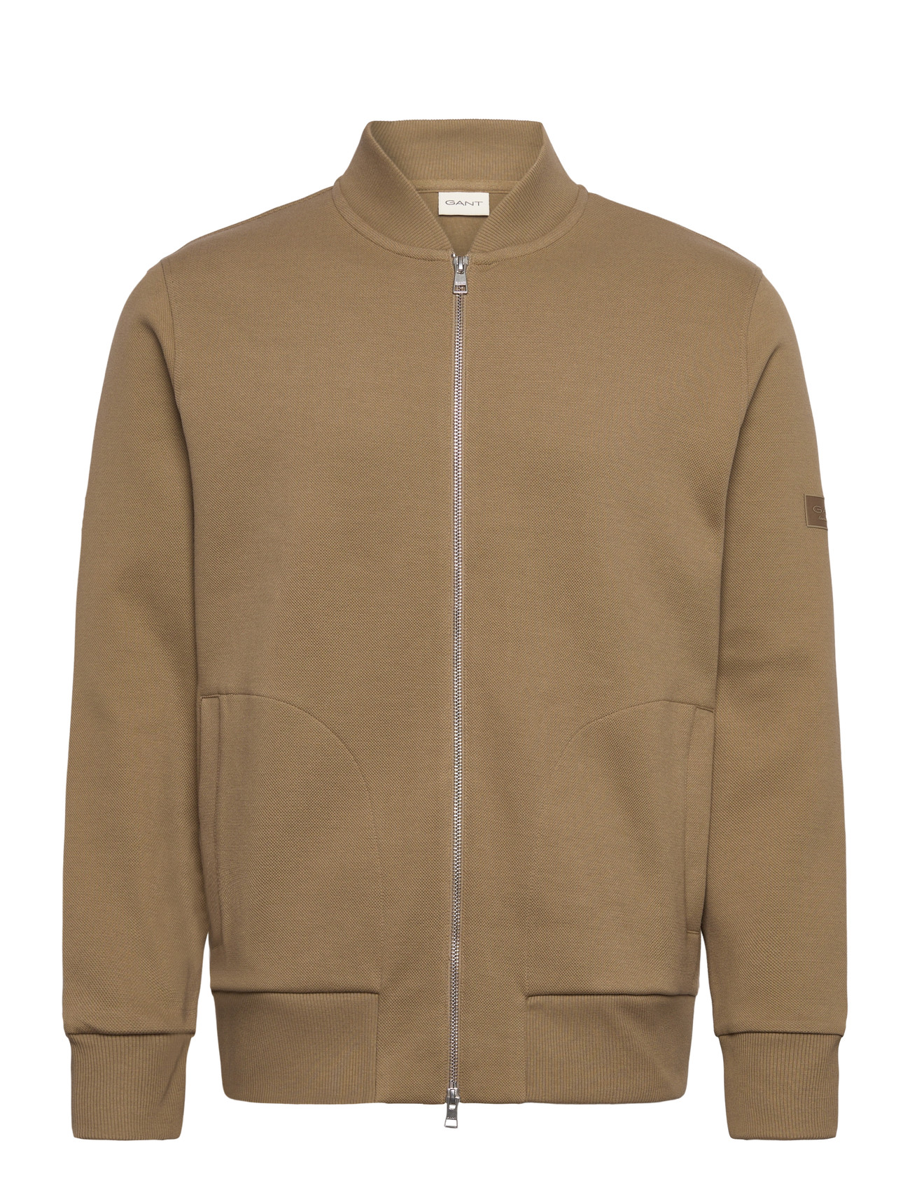 GANT Mercerised Texture Bomber, 3XL, Khaki green, Strik > Cardigans, Herre