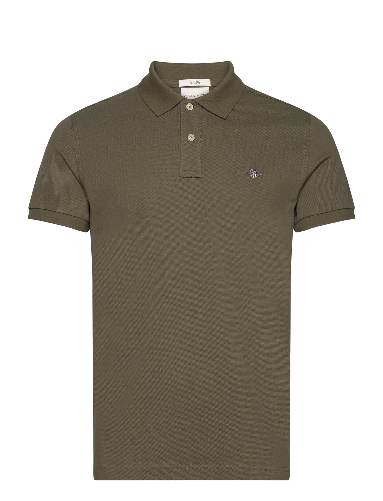 Slim Shield Ss Pique Polo Khaki GANT