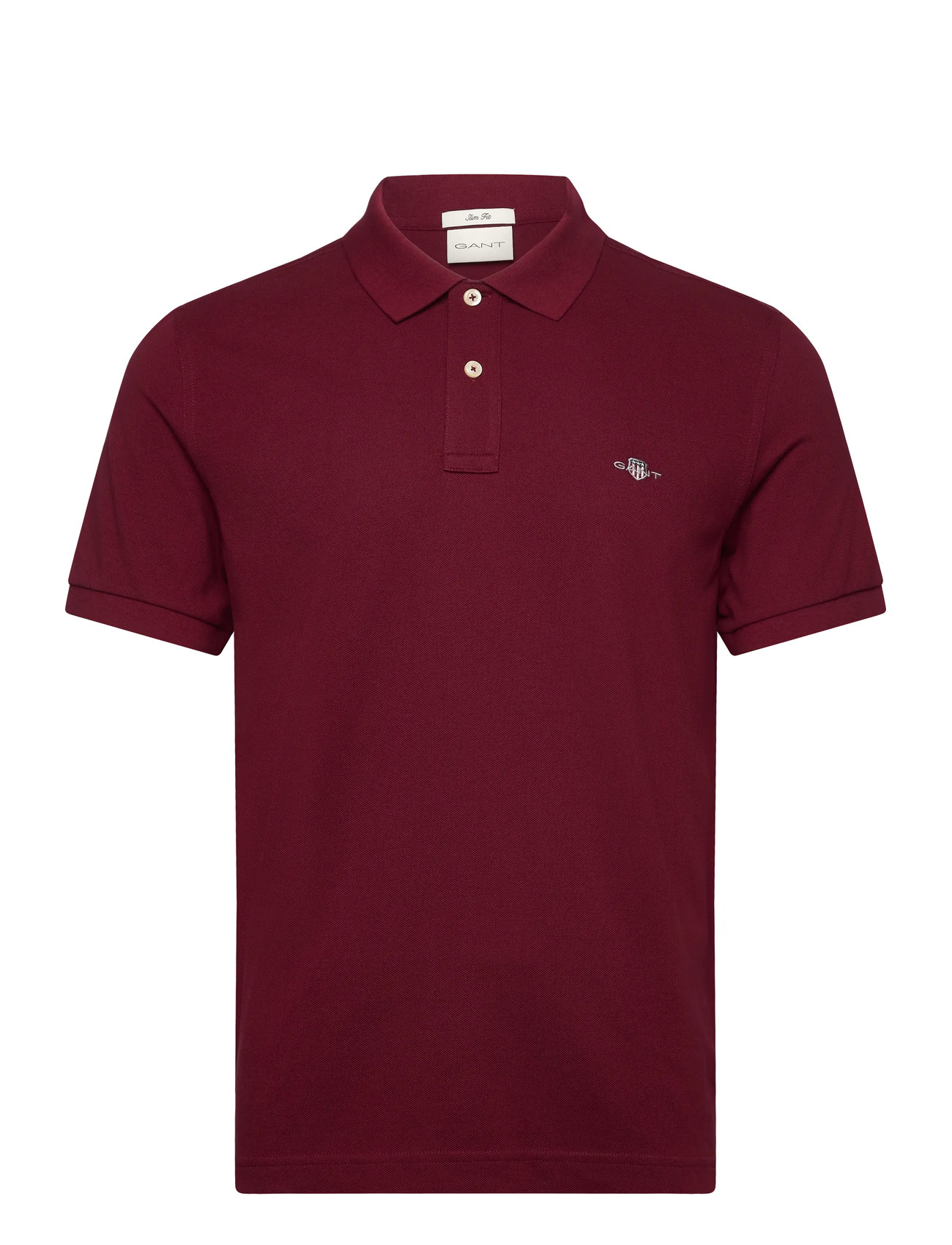GANT Slim Shield Ss Pique Polo, L, Red, Poloer > Kortærmede, Herre