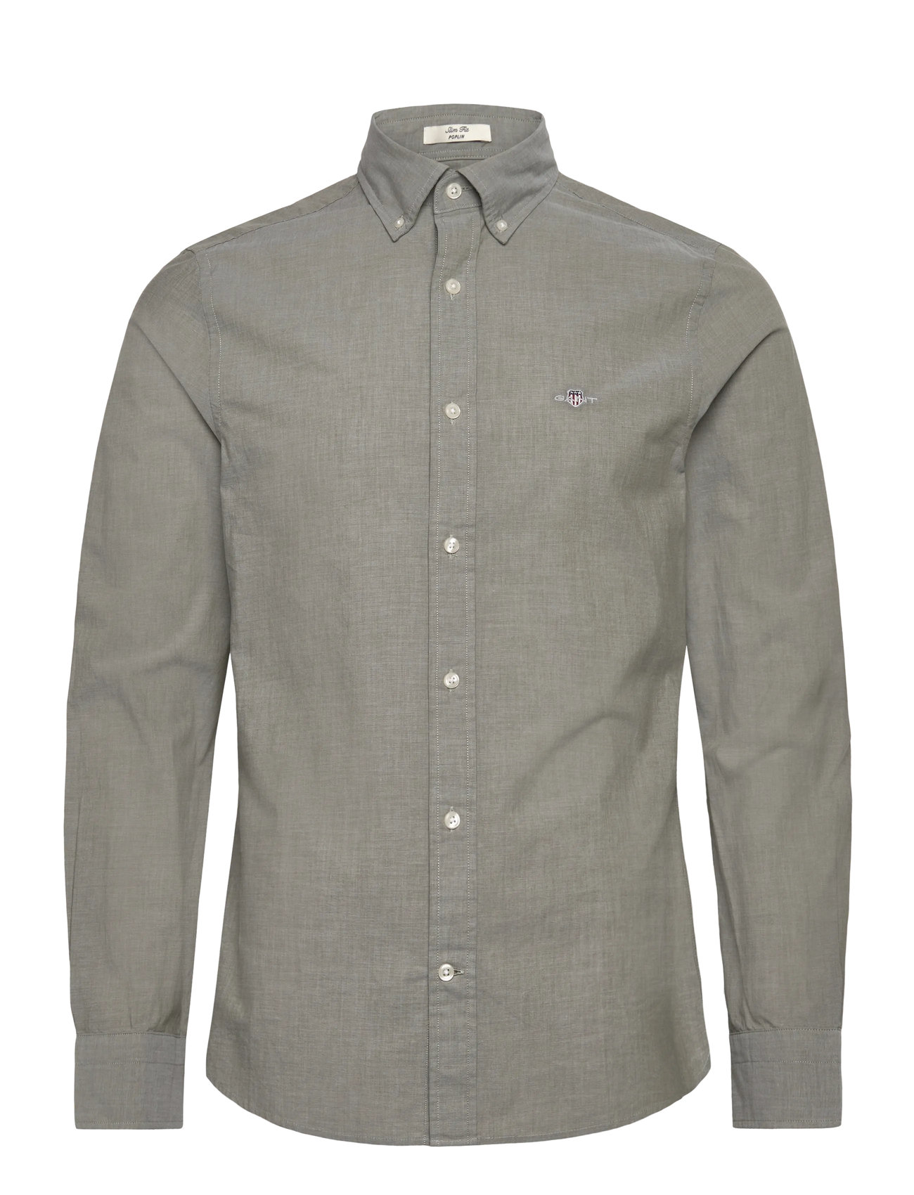 GANT Slim Classic Poplin Shirt, XXL, Grey, Skjorter > Afslappet, Herre