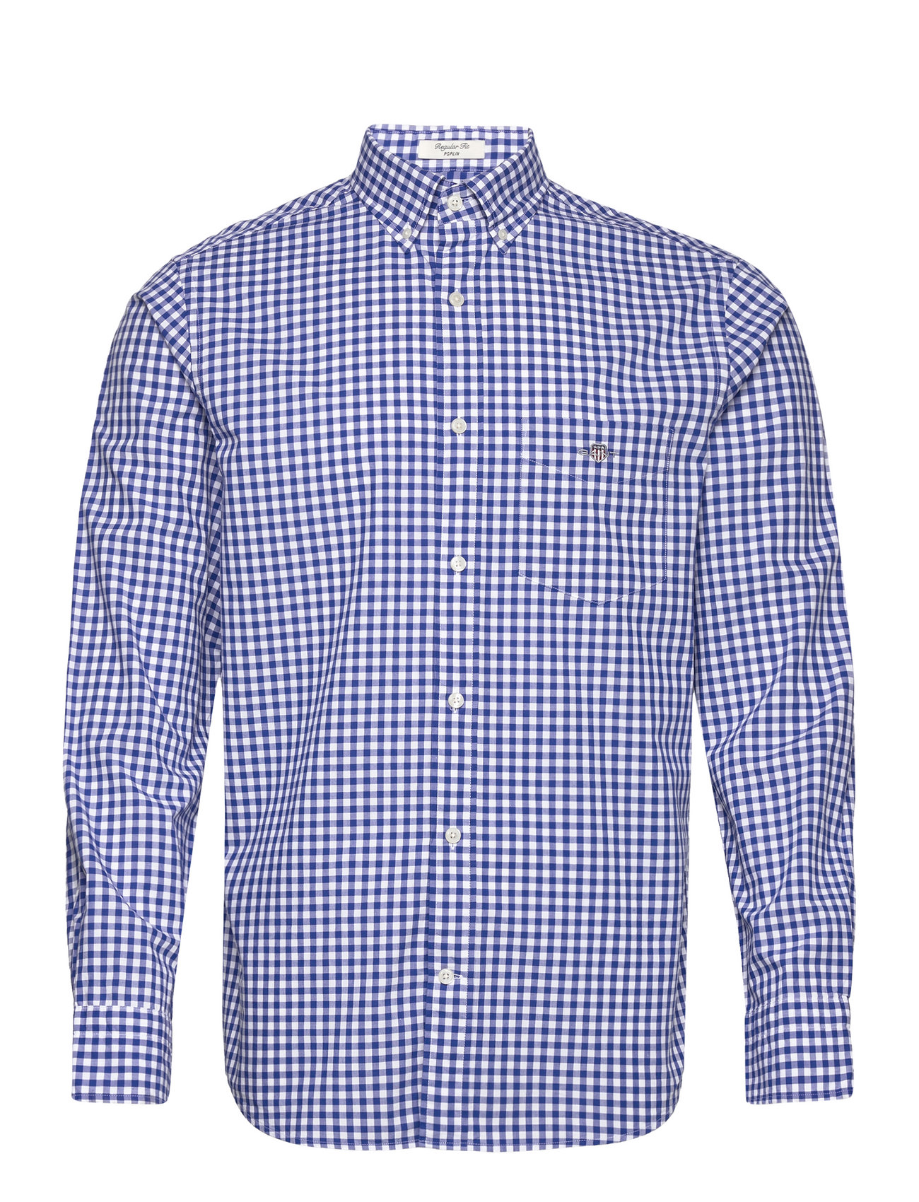 Reg Classic Poplin Gingham Shirt Blue GANT