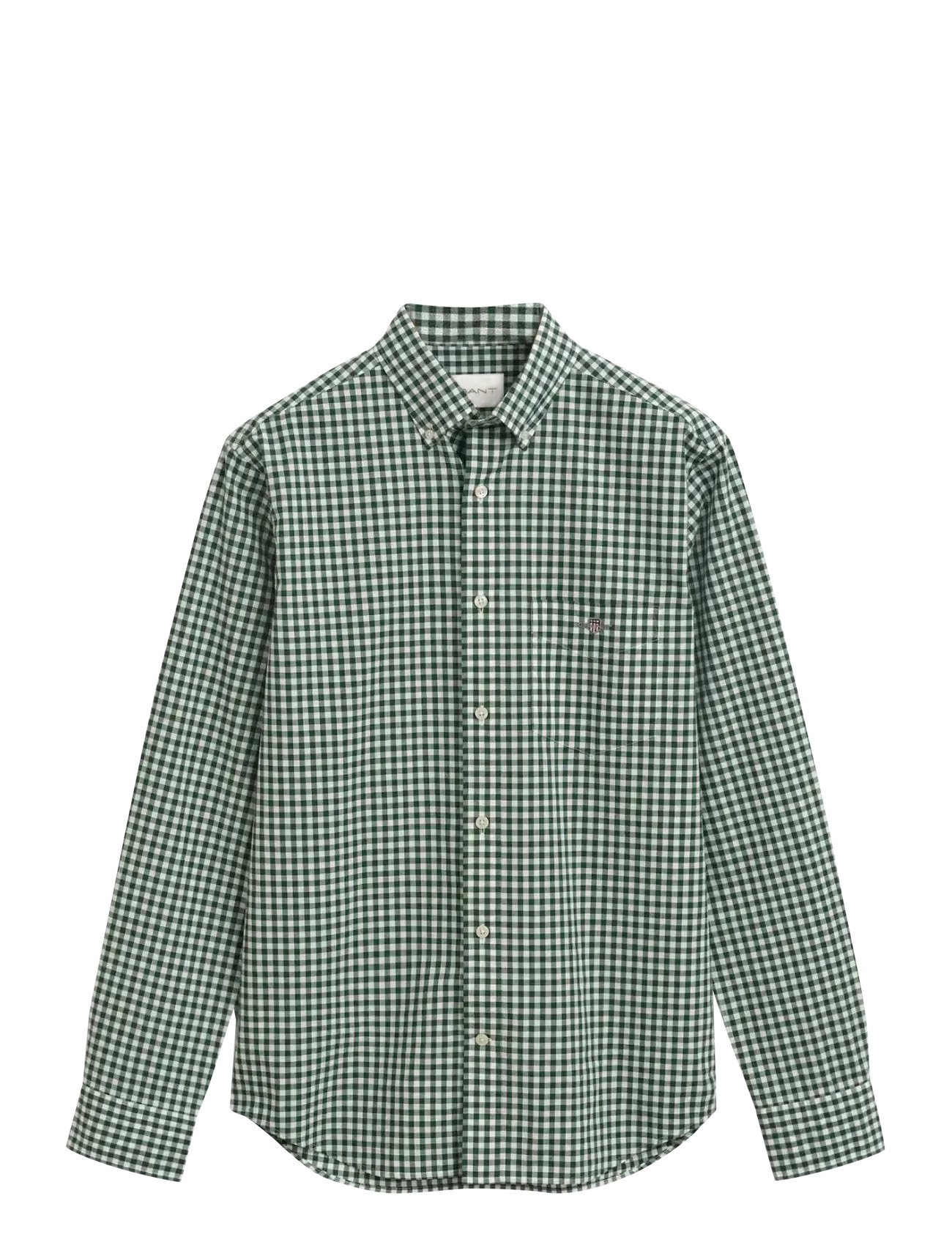 GANT Reg Klassisch Poplin Gingham Shirt Grün - S - Herren