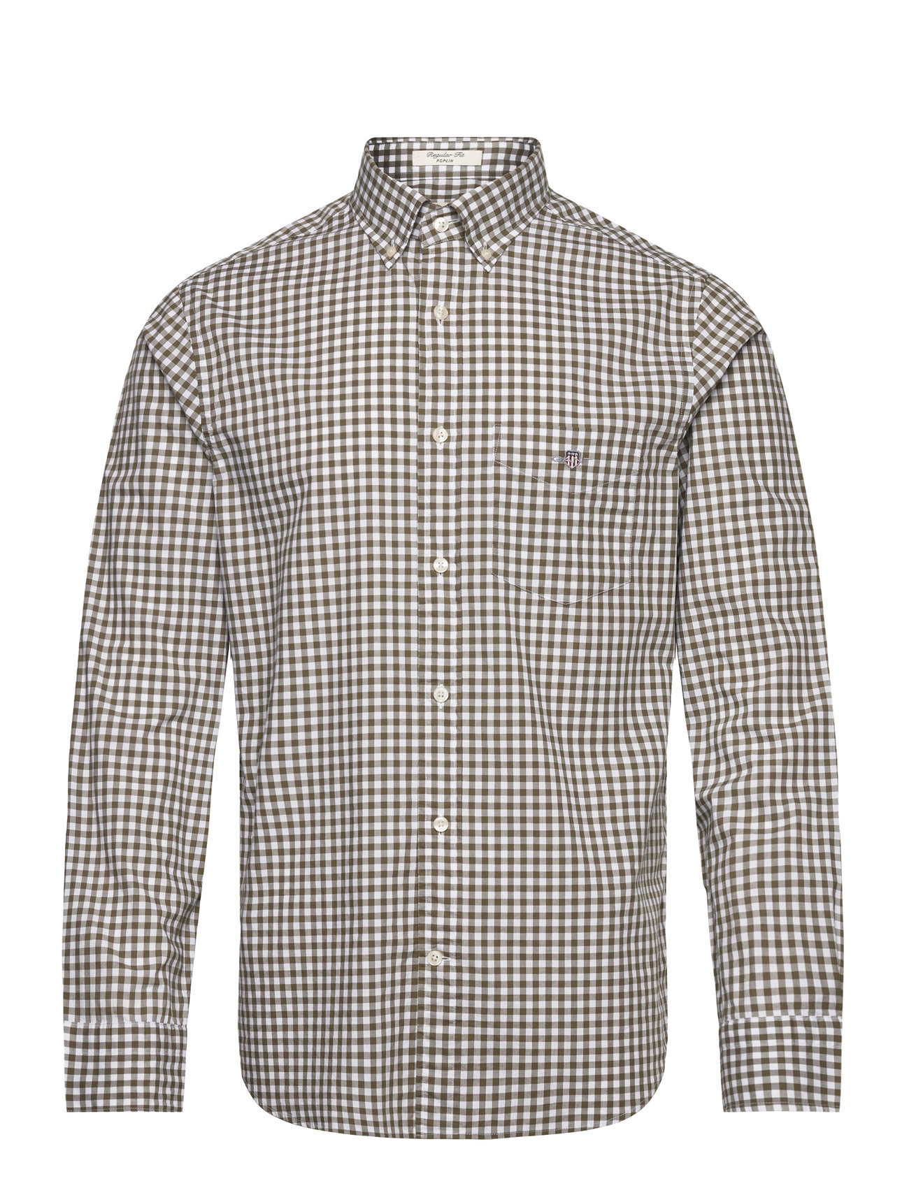 Reg Classic Poplin Gingham Shirt Brown GANT
