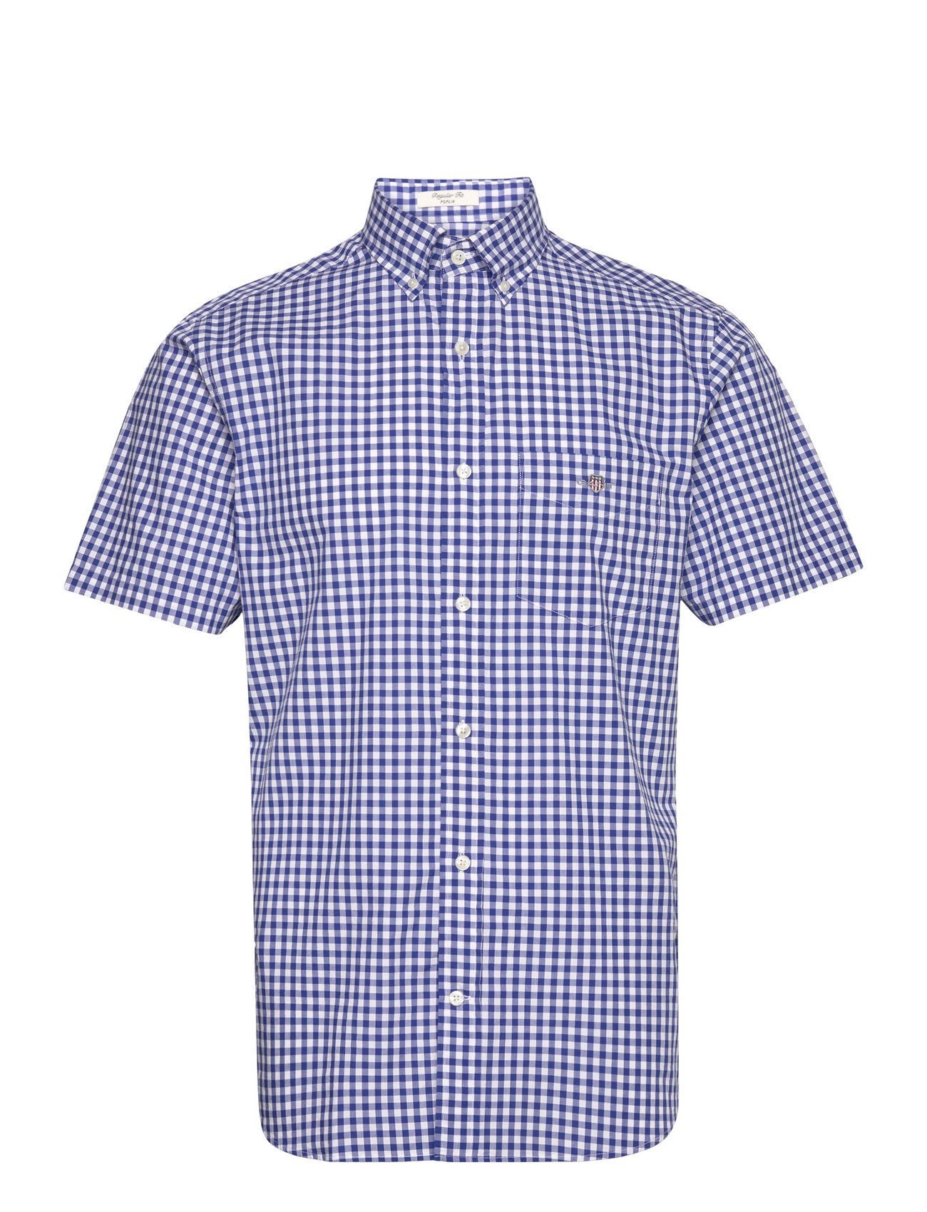 Reg Poplin Gingham Ss Shirt Blue GANT