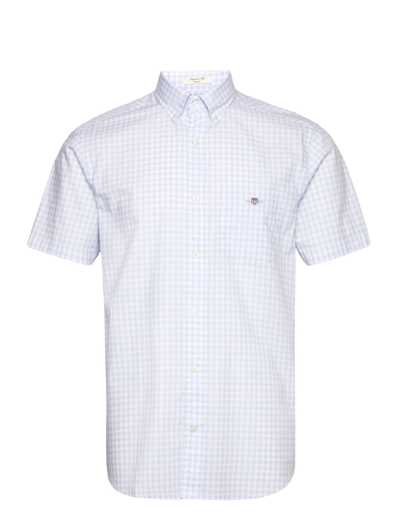 Reg Poplin Gingham Ss Shirt Blue GANT 127995