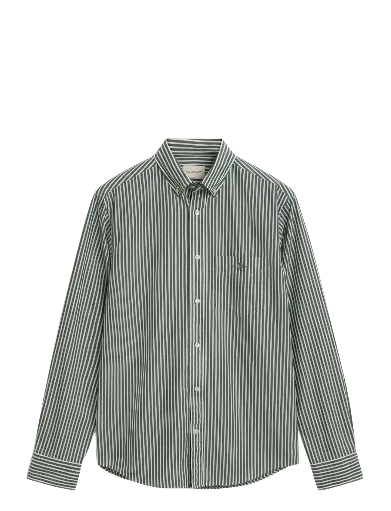 GANT Reg Klassisch Poplin Stripe Shirt Grün - S - Herren