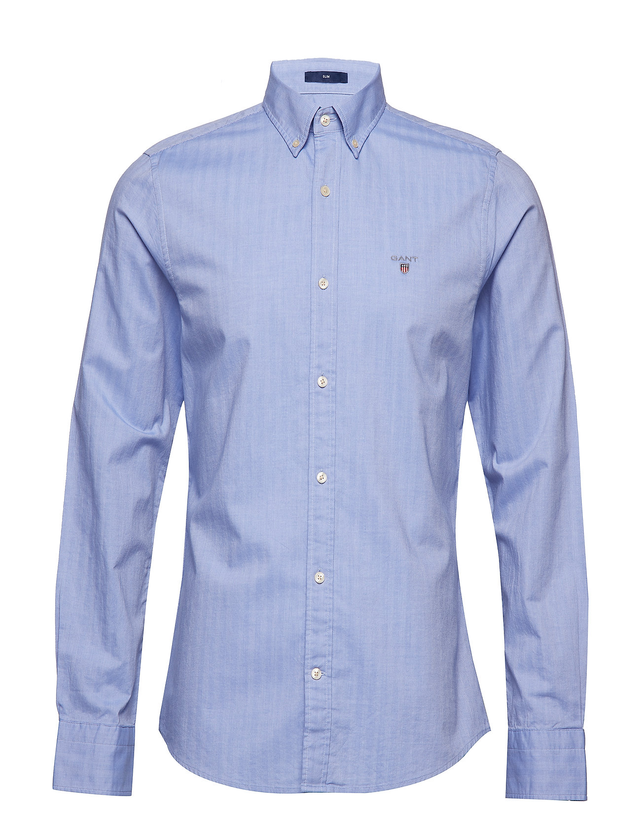 O2 Herringb Solid Slim Bd Overhemd Business Blauw Gant gant kopen in de aanbieding