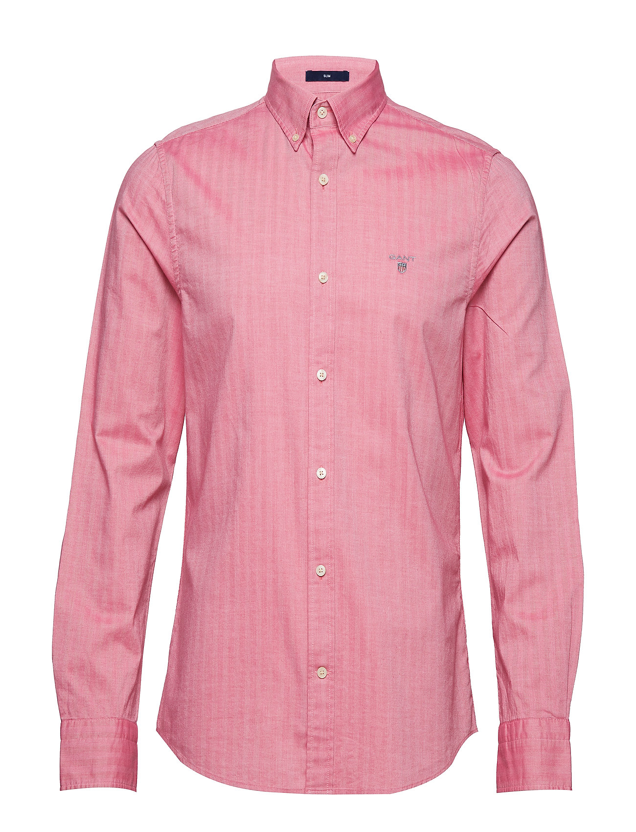 O2 Herringb Solid Slim Bd Overhemd Business Roze Gant gant kopen in de aanbieding
