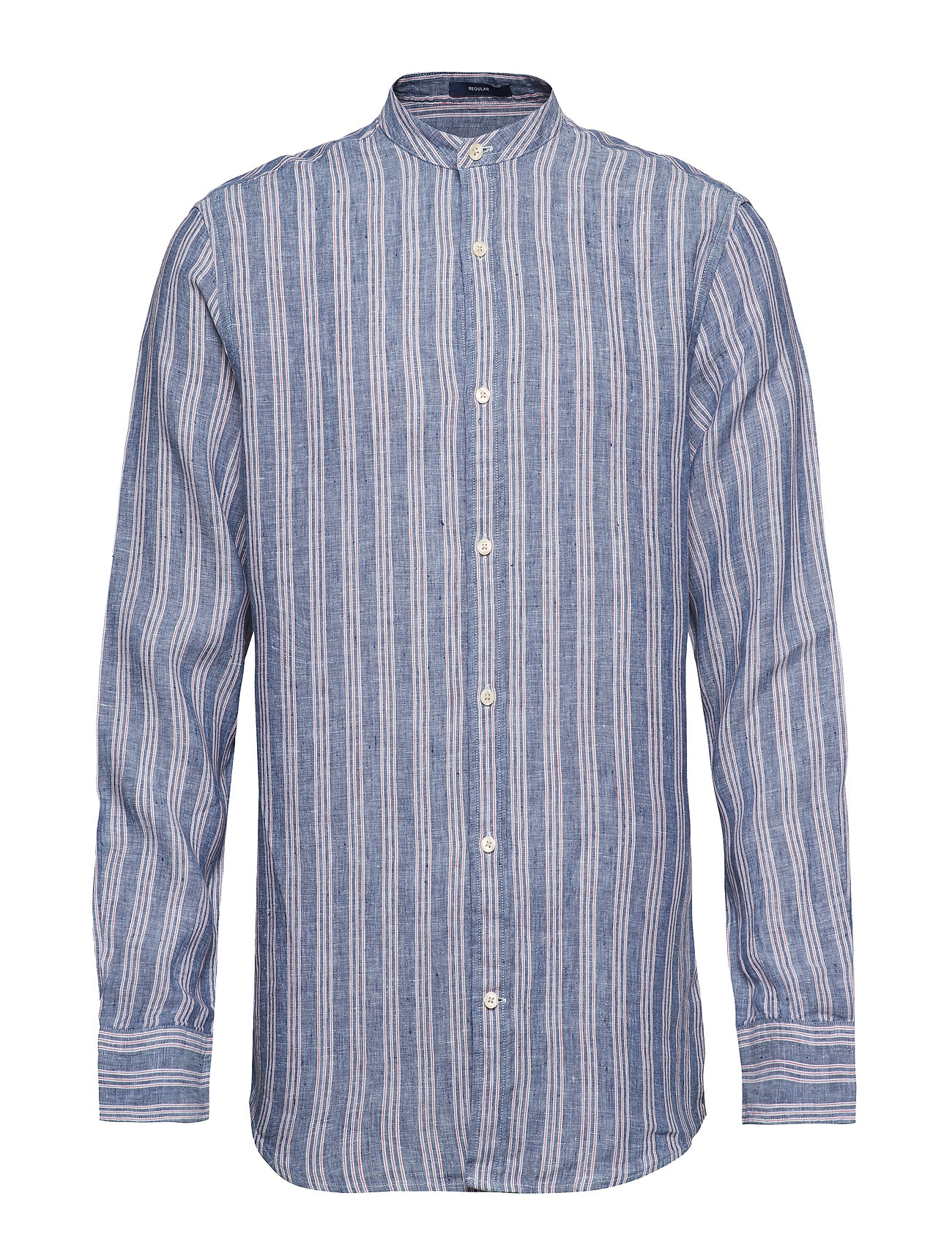 O2 Linen Stripe Reg Grandad Overhemd Business Blauw Gant gant kopen in de aanbieding