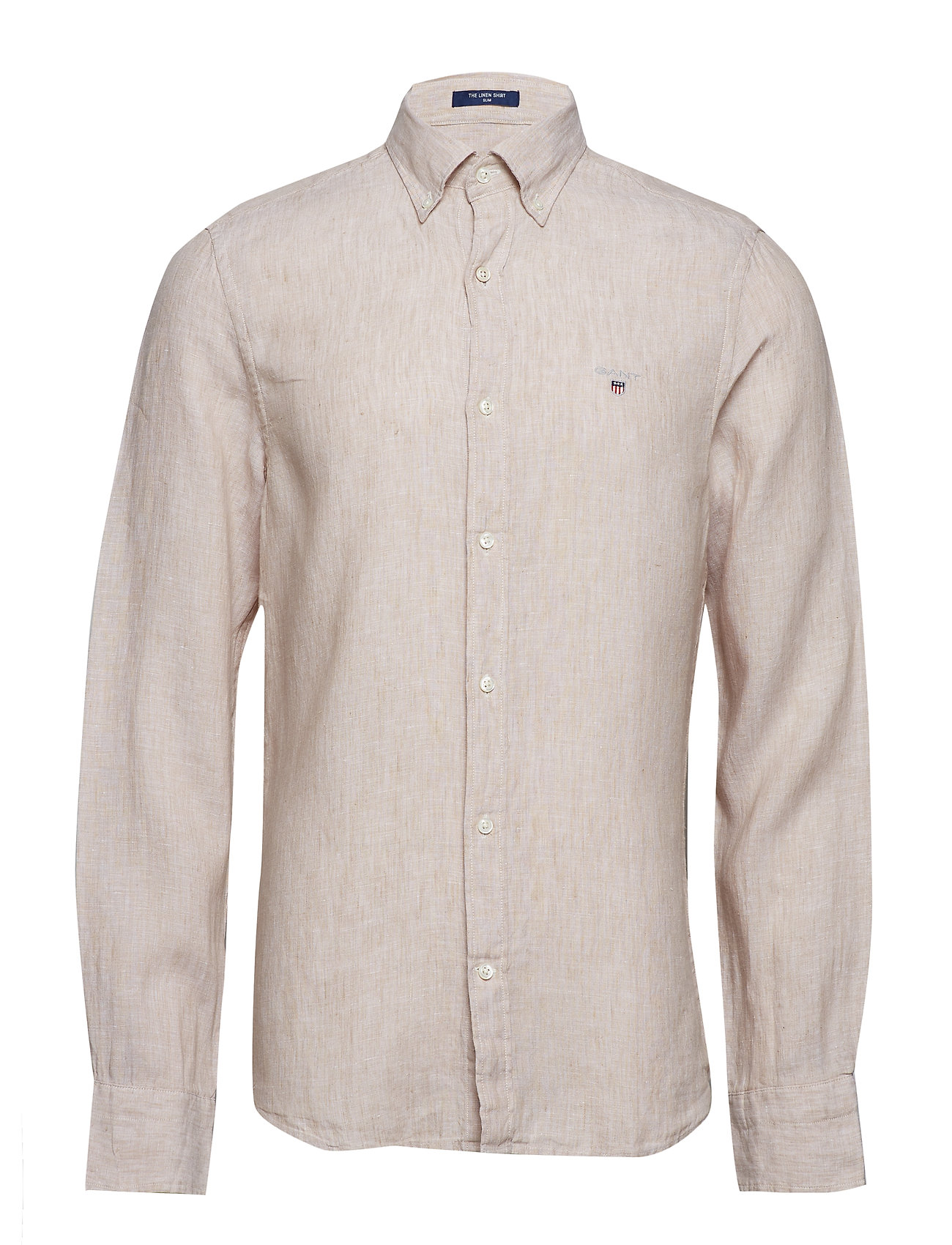 The Linen Shirt Slim Bd Overhemd Business Beige Gant gant kopen in de aanbieding