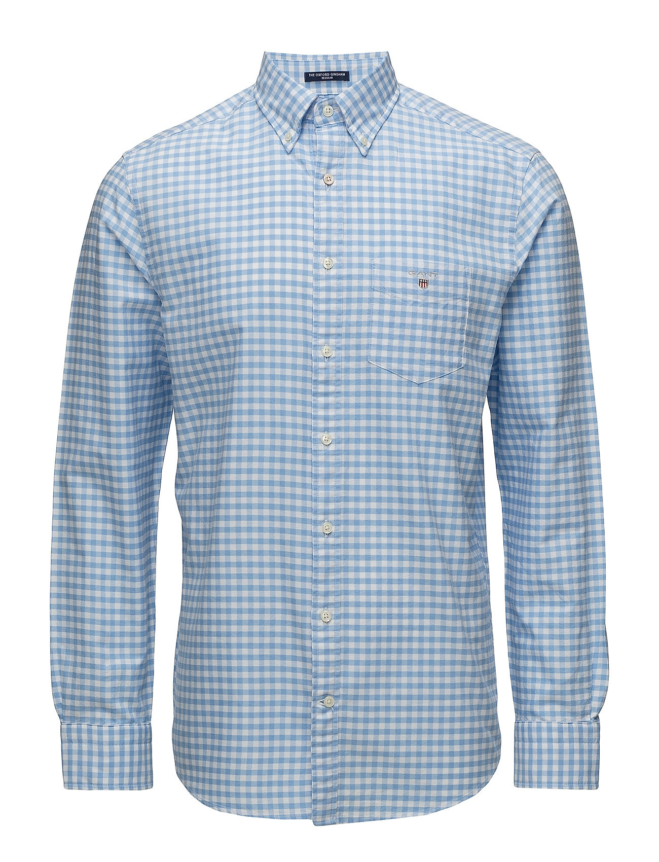 The Oxford Gingham Reg Bd Overhemd Business Blauw Gant gant kopen in de aanbieding