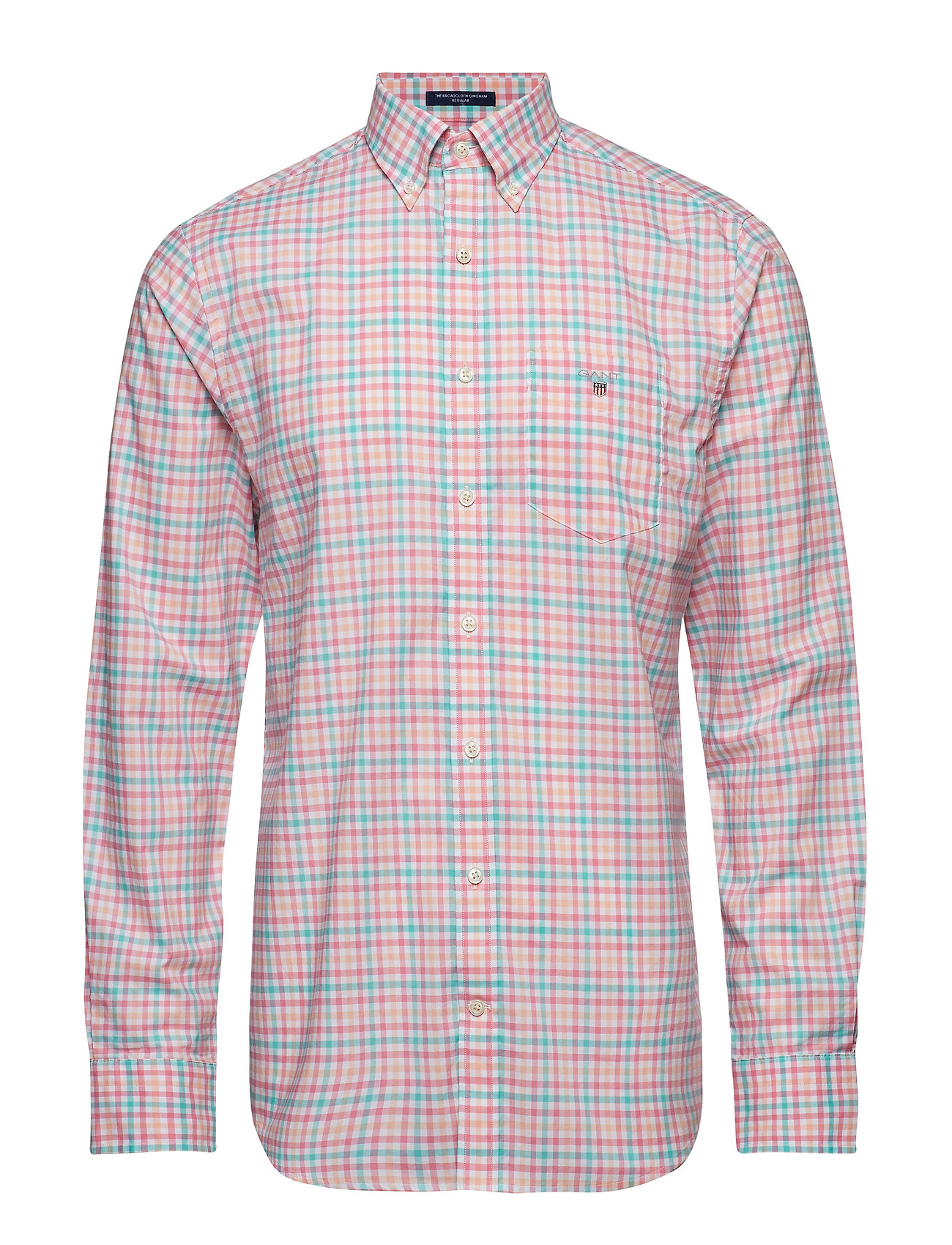 The B Cloth 3 Col Gingham Reg Bd Overhemd Casual Rood Gant gant kopen in de aanbieding