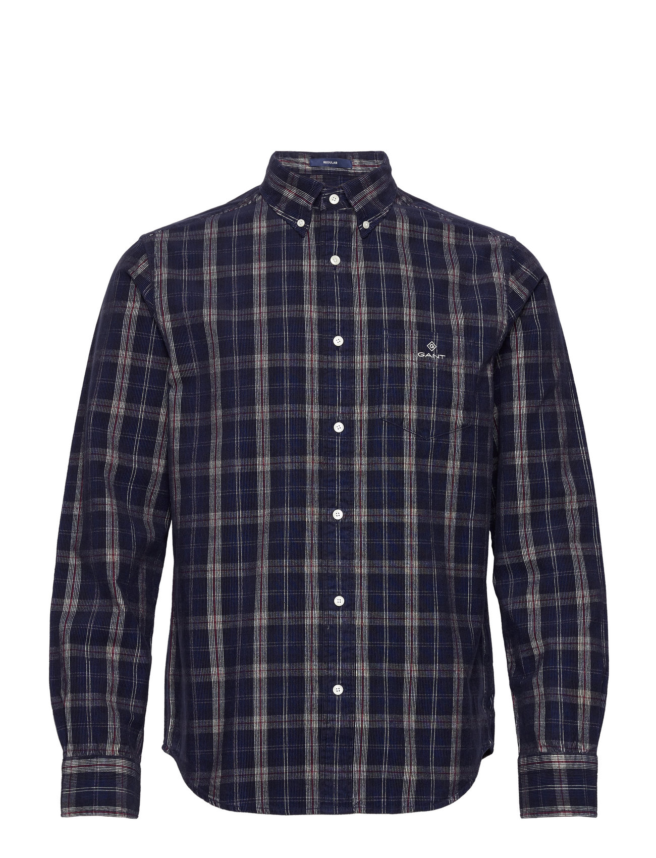 D1. Reg Ut Cord Check Shirt Navy GANT
