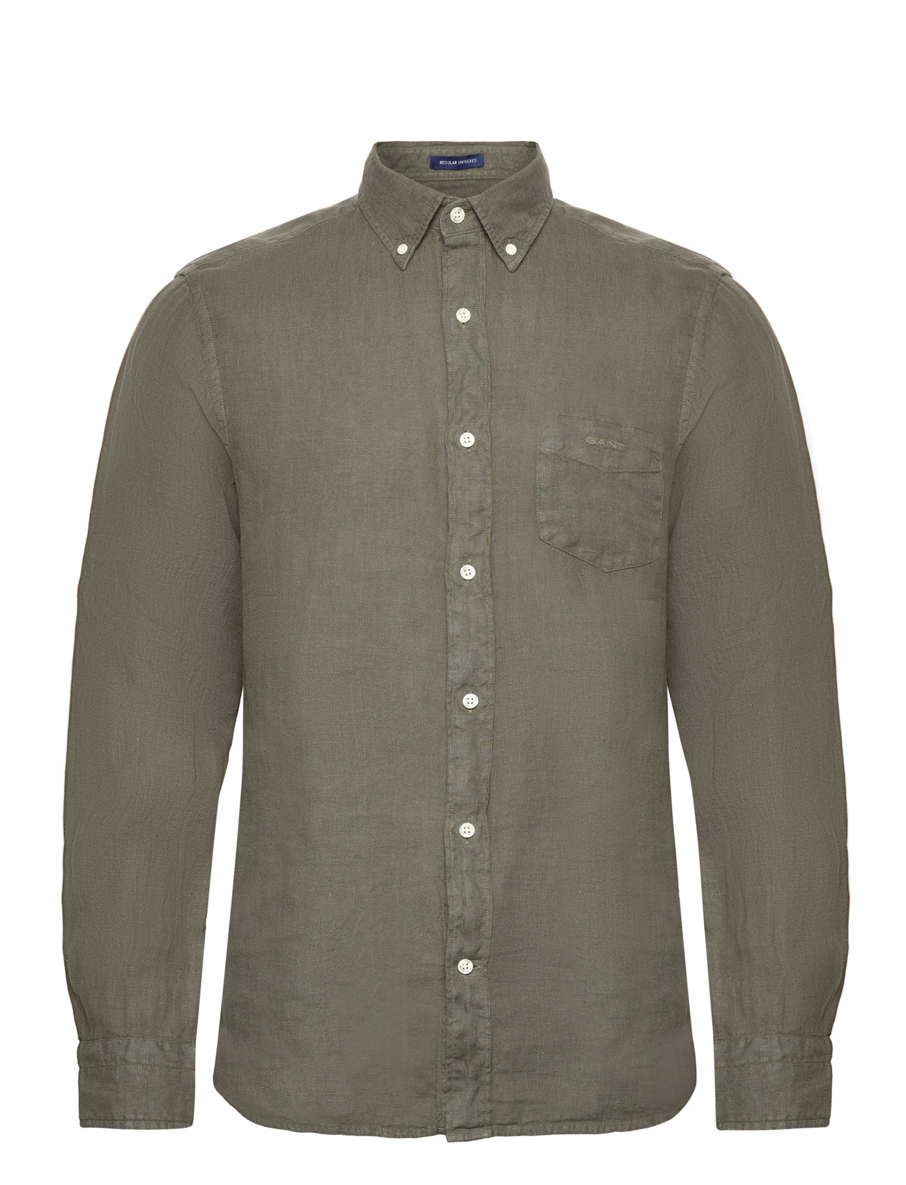 Reg Ut Gmnt Dyed Linen Shirt Khaki GANT