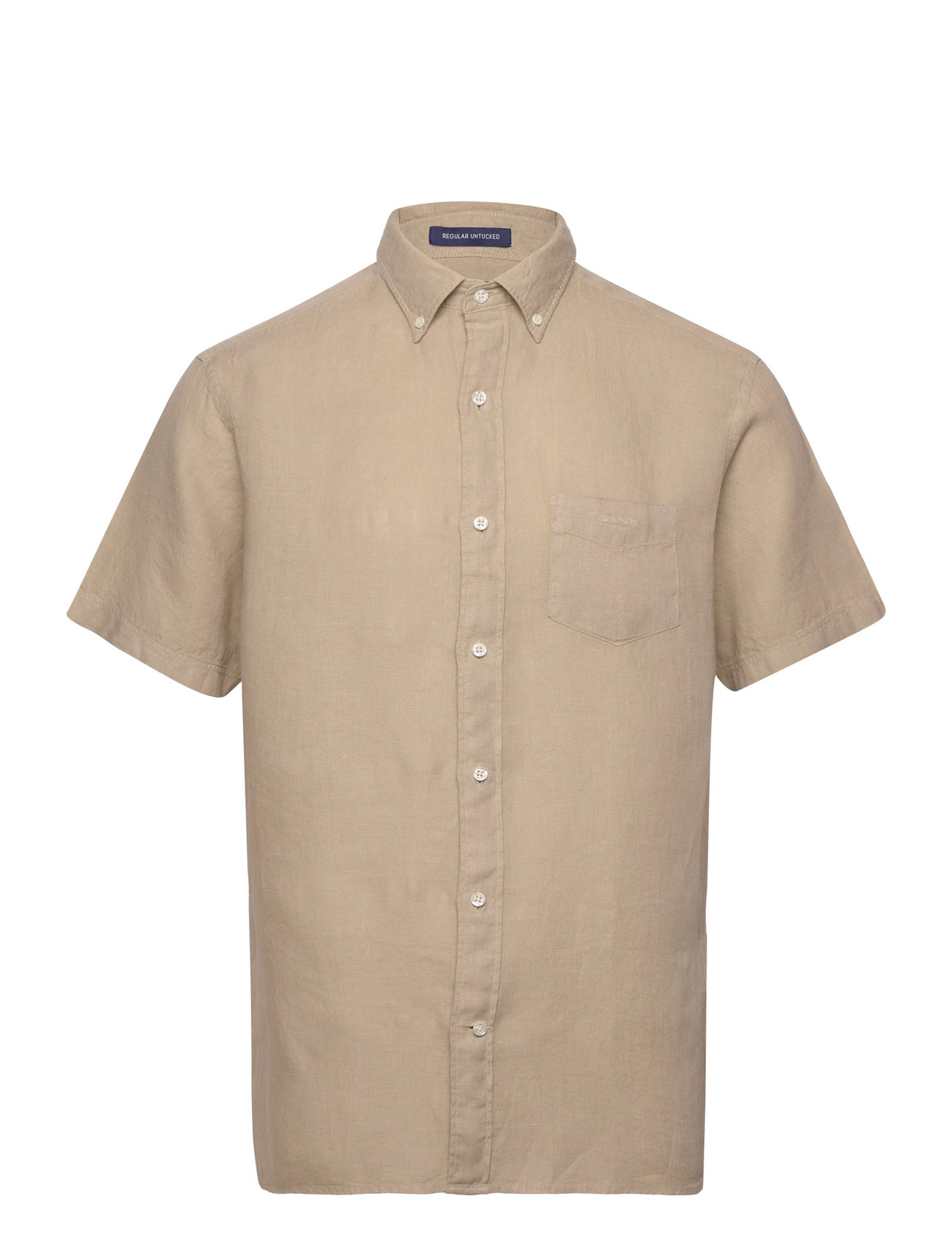 Reg Ut Gmnt Dyed Linen Ss Shirt Beige GANT