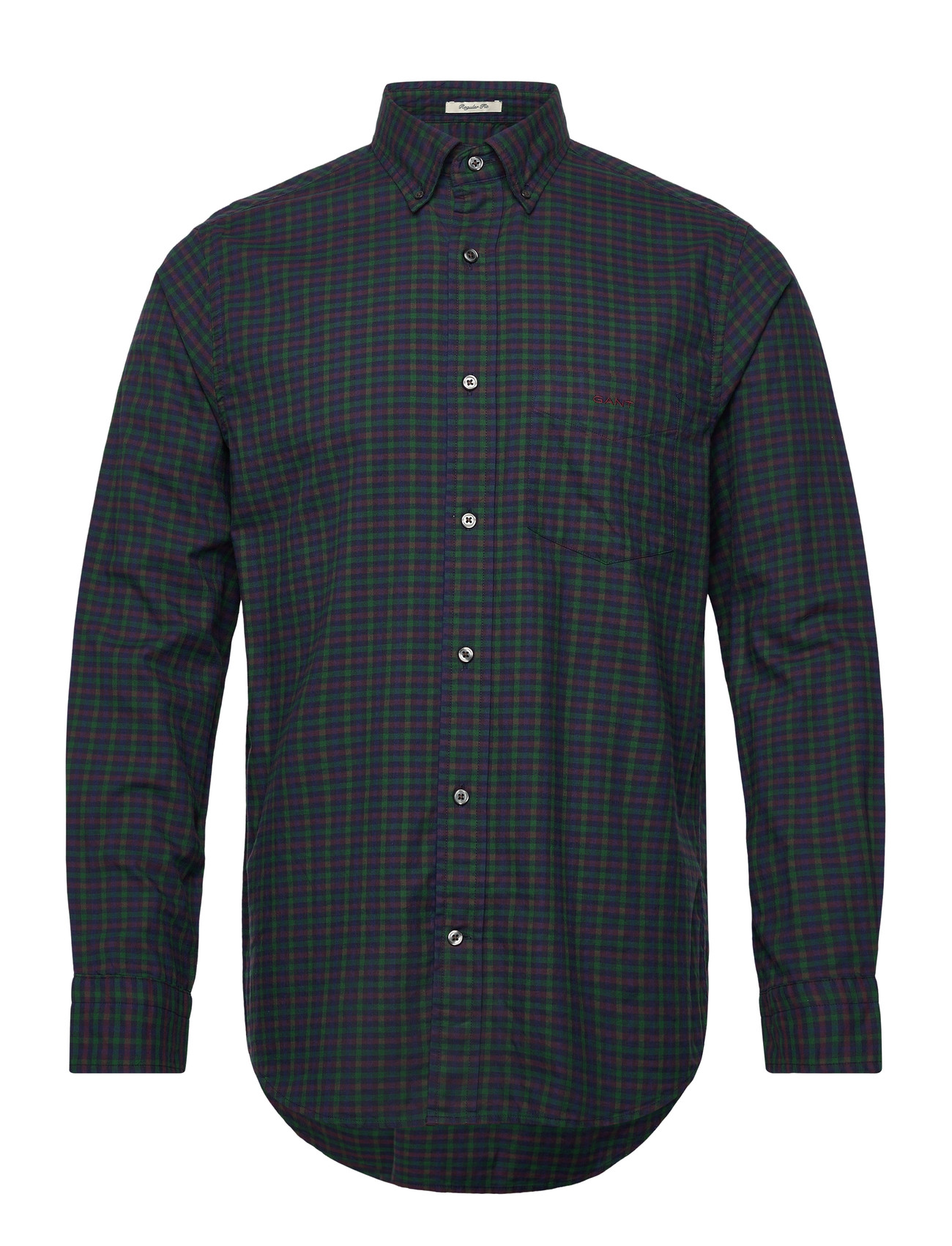 GANT Reg Twill Micro Multi Check Shirt Navy - M - Herren