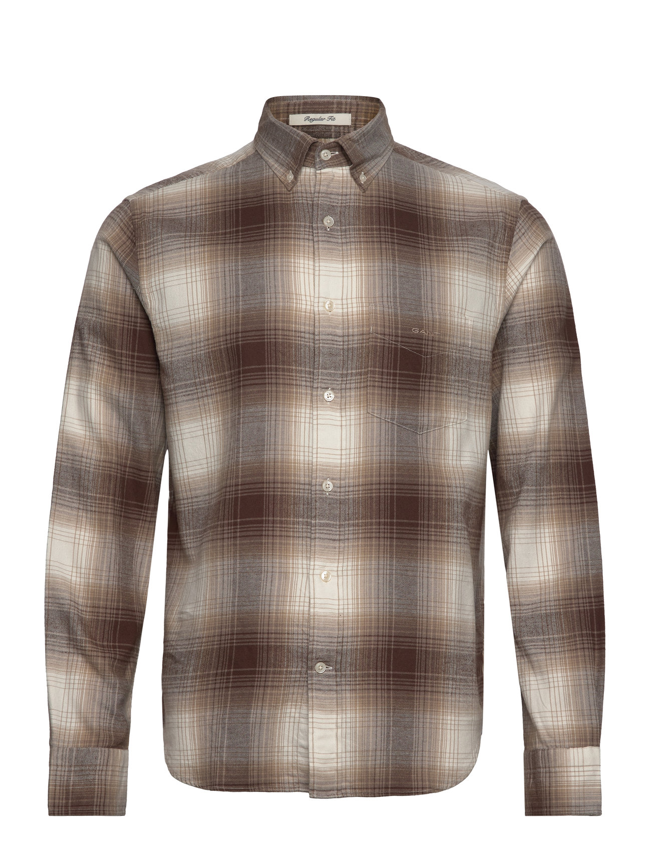 Reg Ut Shadow Check Flannel Shirt Brown GANT