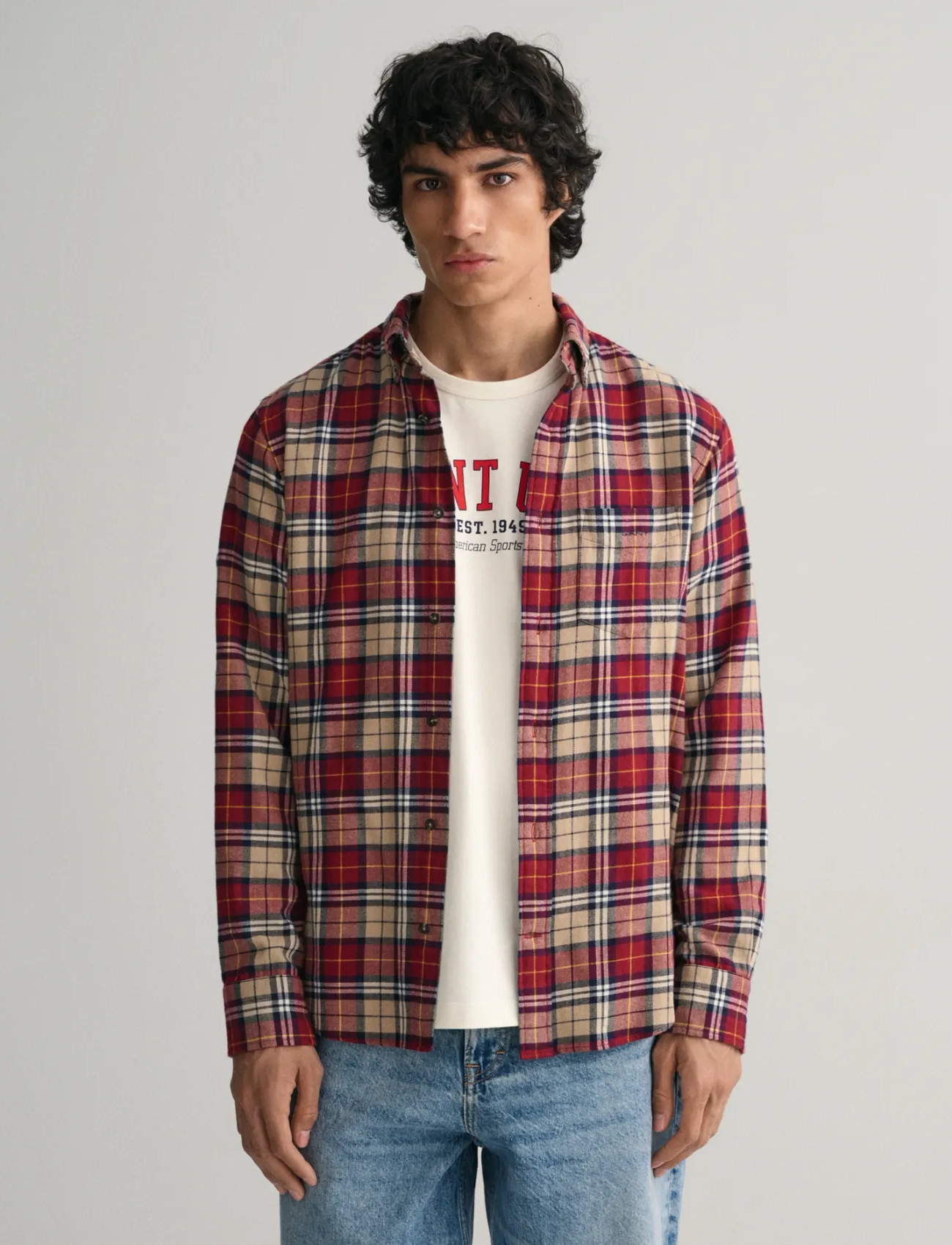 Regular Fit Flannel Checked Shirt Plumped Red