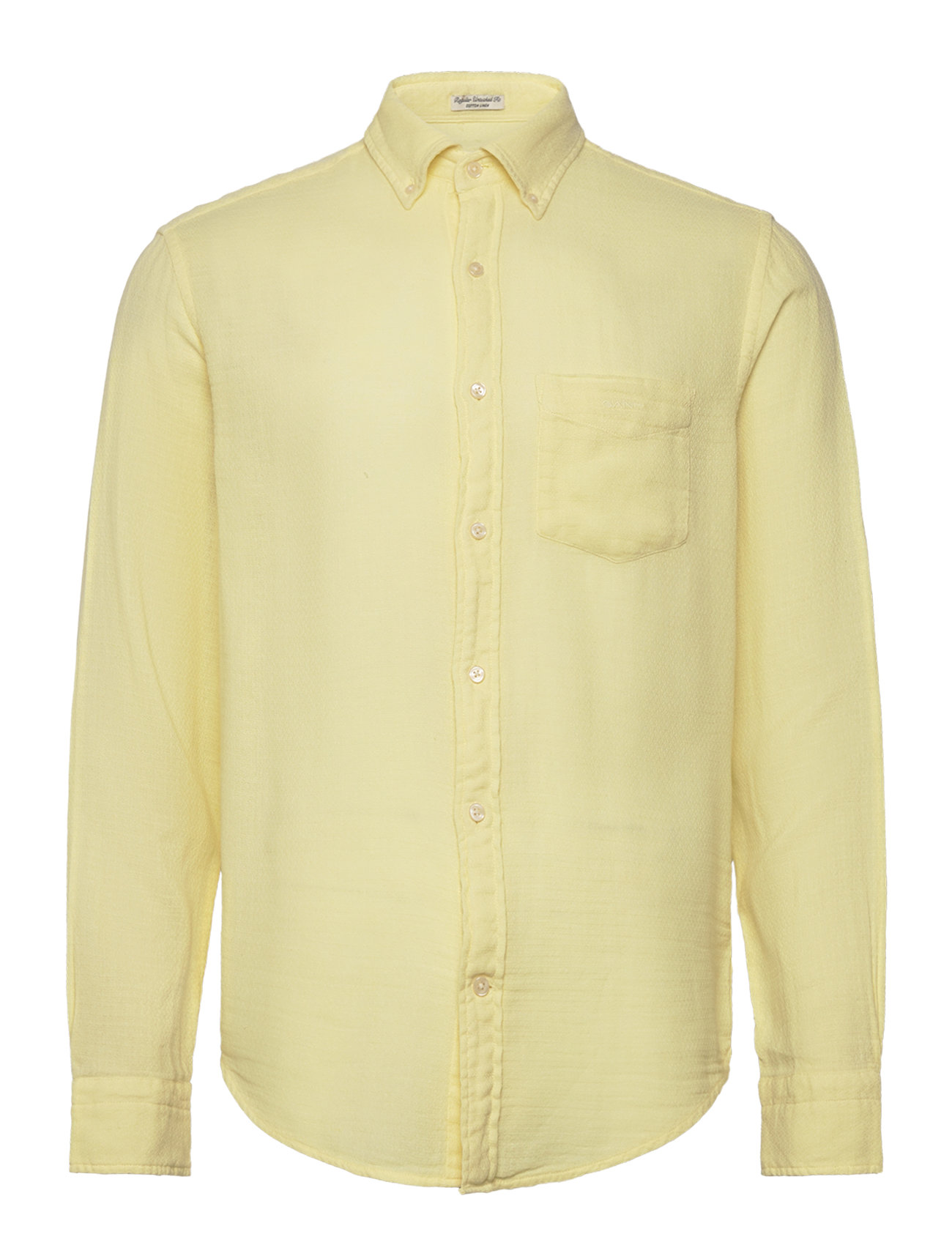 Reg Cotton Linen Texture Shirt Yellow GANT
