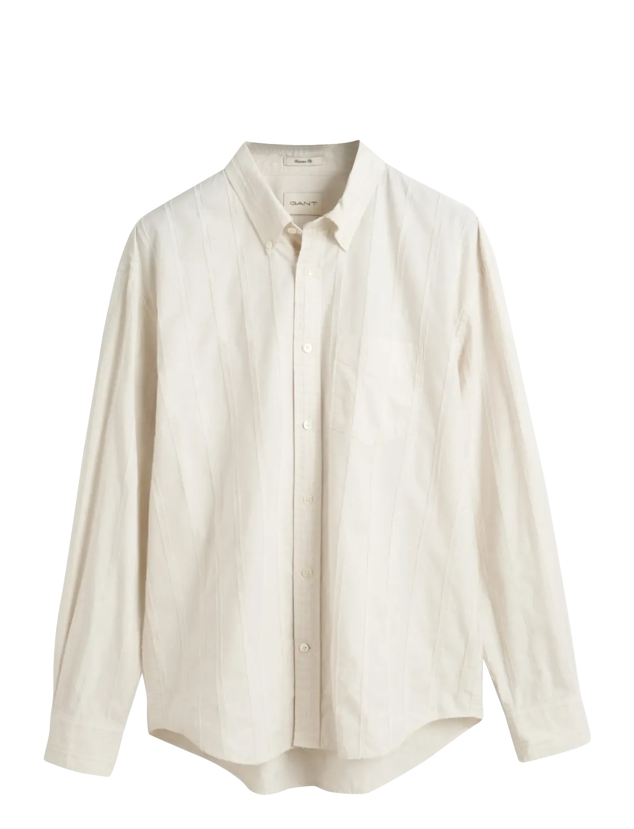 GANT Rel Texture Stripe Shirt Cream - S - Herren