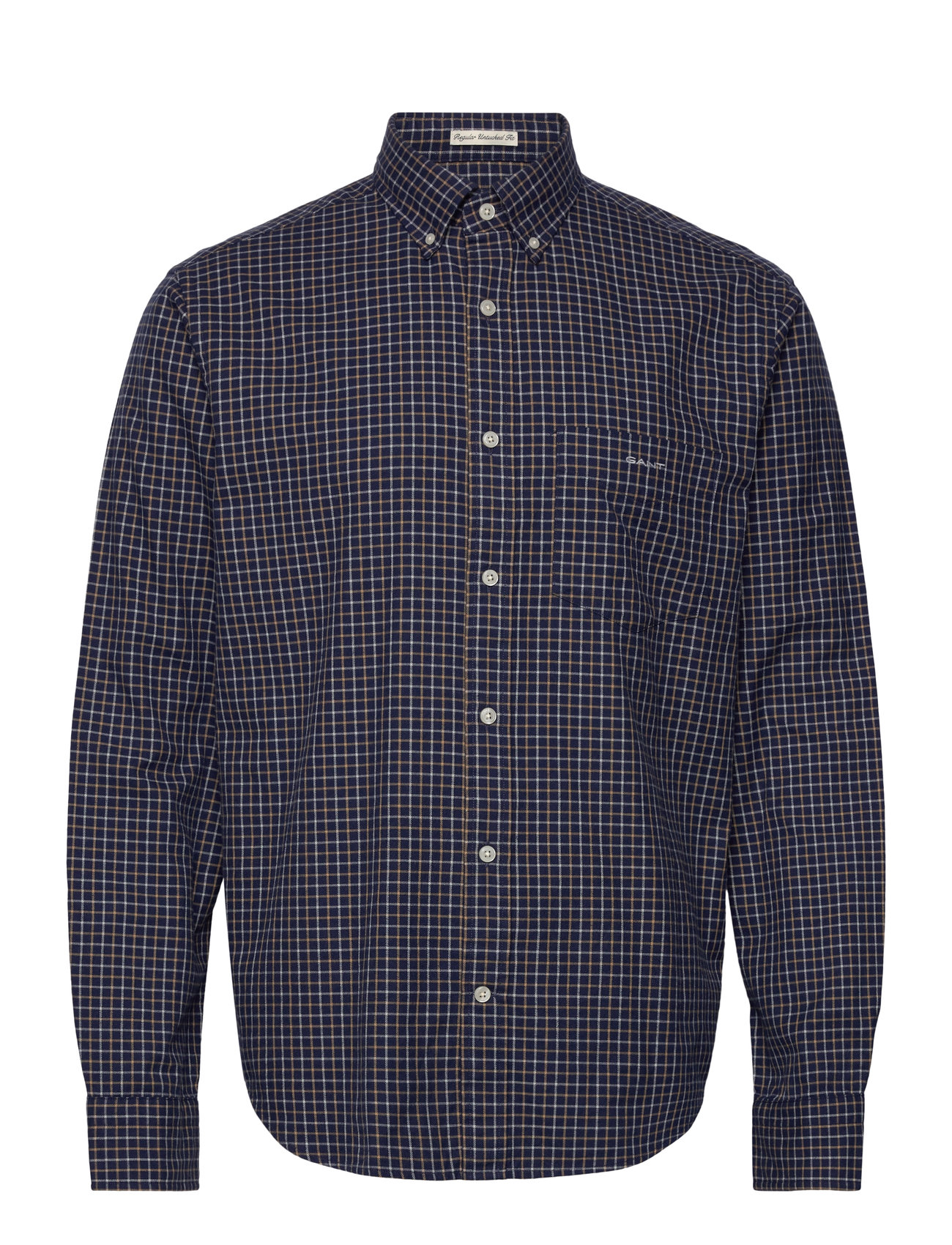 Reg Jaspe Tattersall Shirt Navy GANT